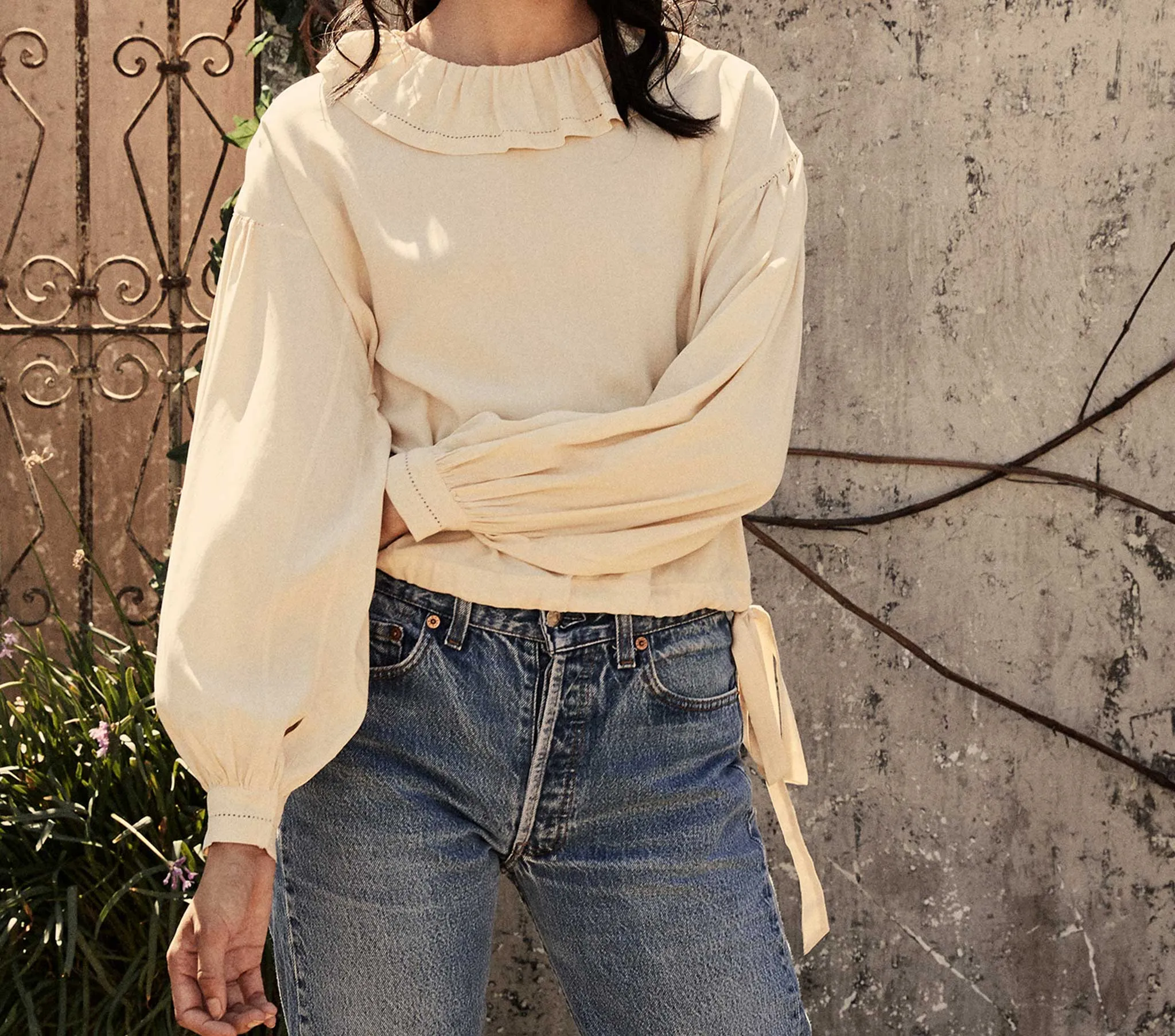 HMD -- CHRYSANTHE TOP -- IVORY sold by Doen product image thumbnail 3