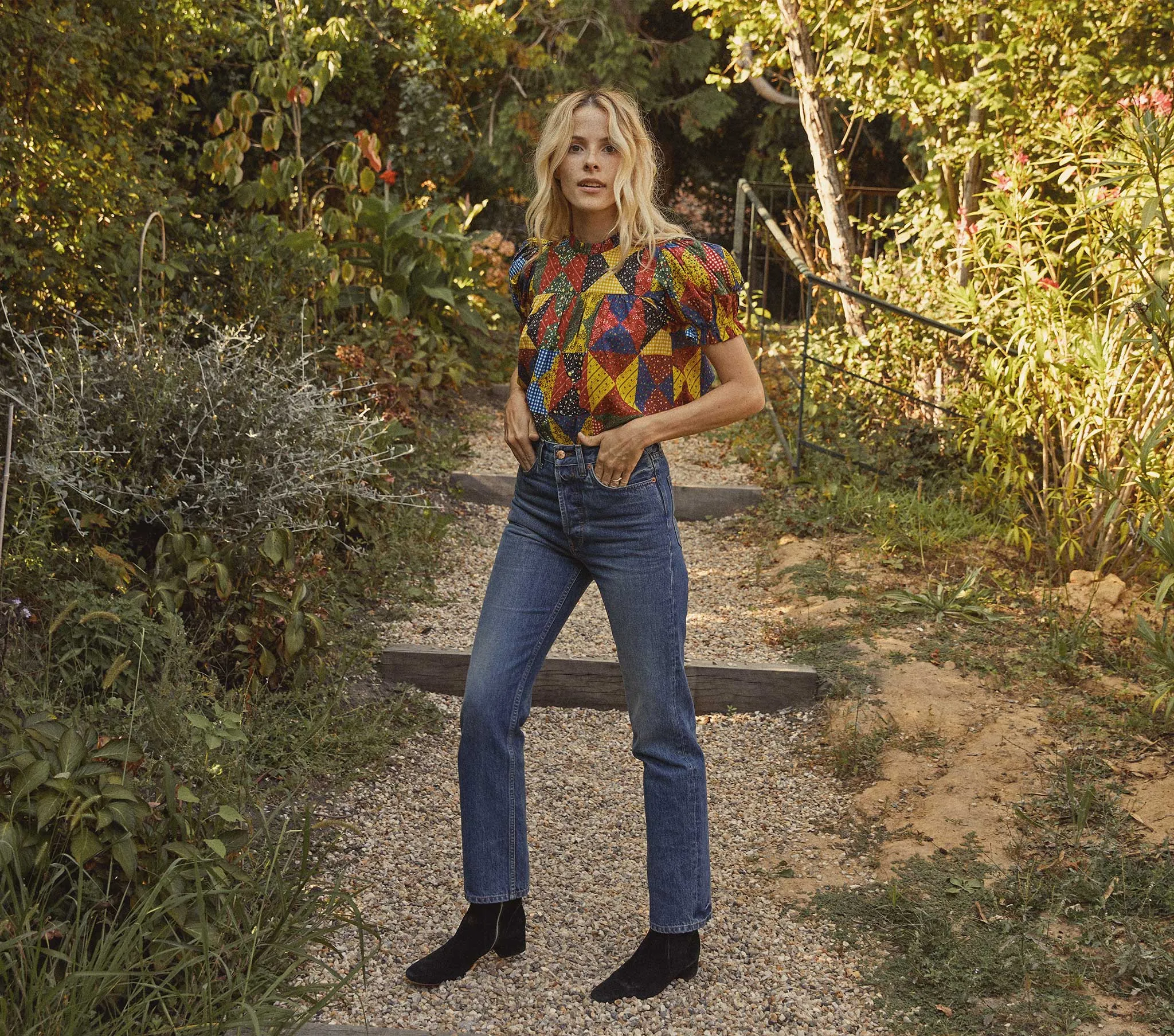 HMD -- ALIDA TOP -- COUNTRYSIDE PATCHWORK PRINT sold by Doen product image thumbnail 3