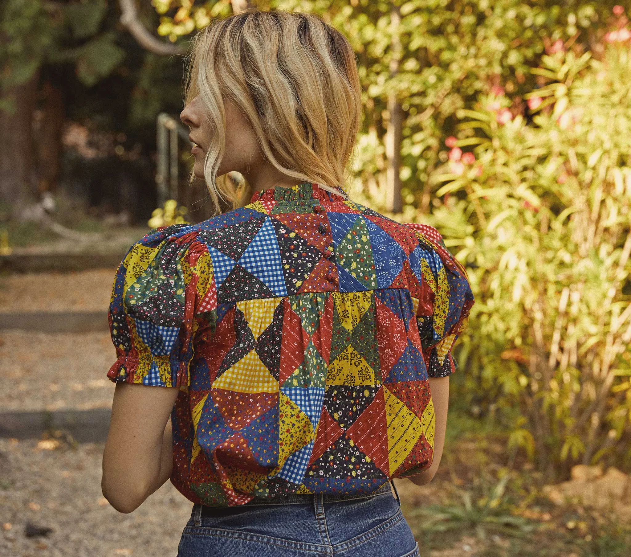 HMD -- ALIDA TOP -- COUNTRYSIDE PATCHWORK PRINT sold by Doen product image thumbnail 5