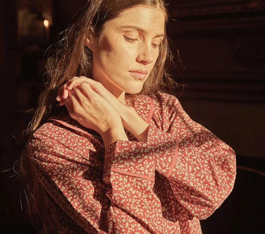 HMD -- PAZ PAJAMA -- WOODLAND BERRY FLORAL sold by Doen