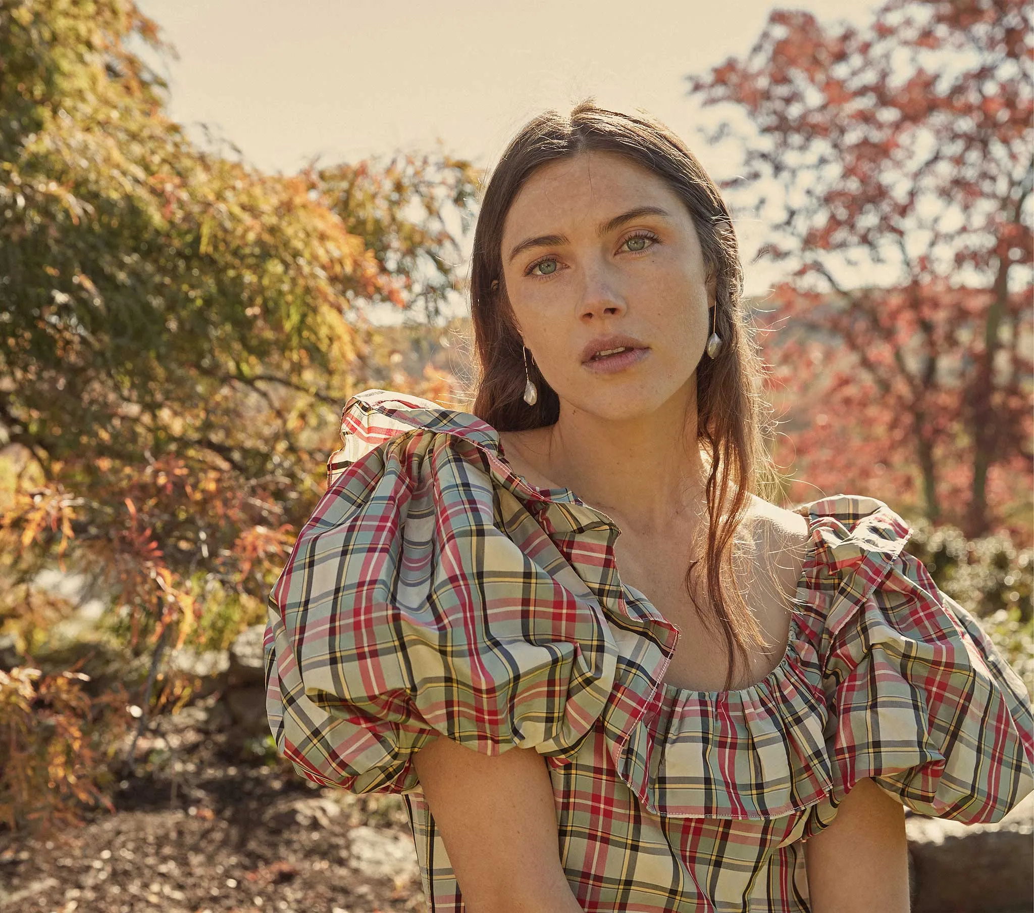 HMD -- MODENA DRESS -- CREAM BRONTE PLAID sold by Doen product image thumbnail 5