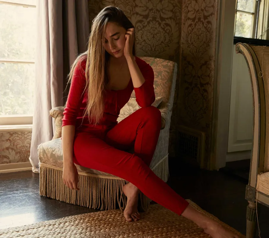 HMD -- BESSIE SUIT -- CERISE sold by Doen