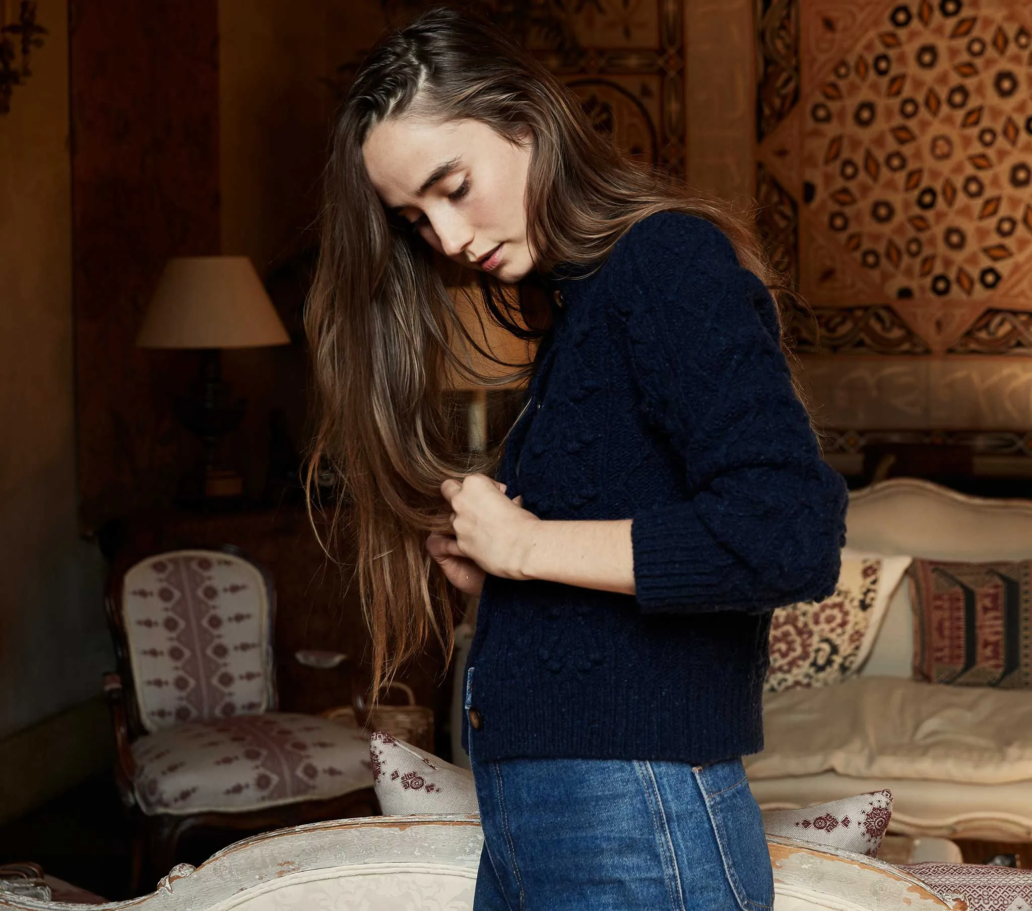 HMD -- VERONA CARDIGAN SWEATER -- NAVY sold by Doen product image thumbnail 4