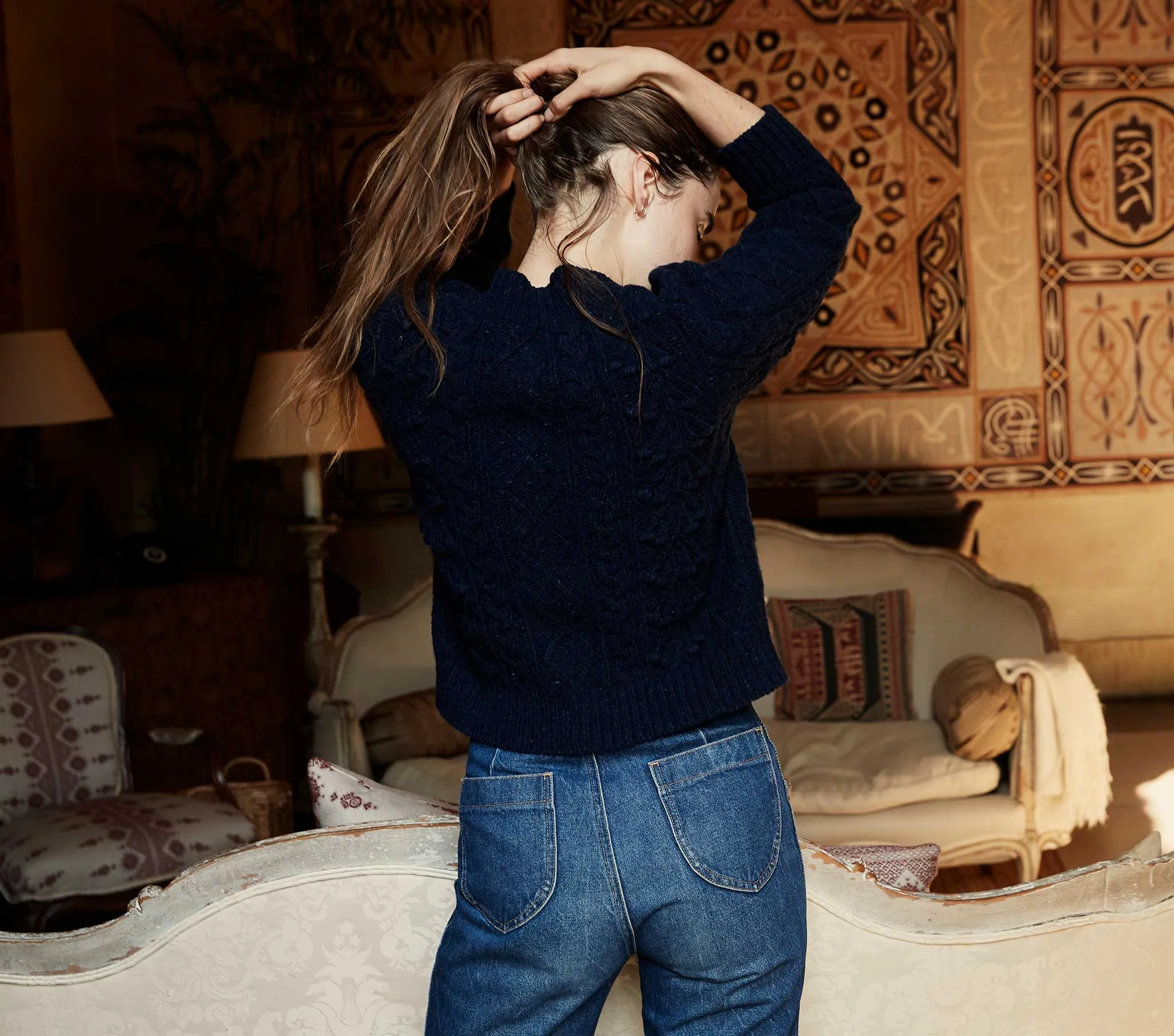 HMD -- VERONA CARDIGAN SWEATER -- NAVY sold by Doen product image thumbnail 3