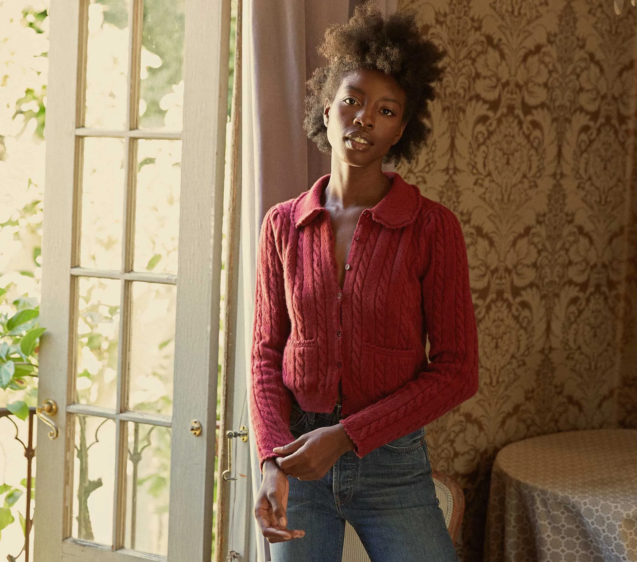 HMD -- POSEY CARDIGAN SWEATER -- BEETROOT sold by Doen product image thumbnail 5