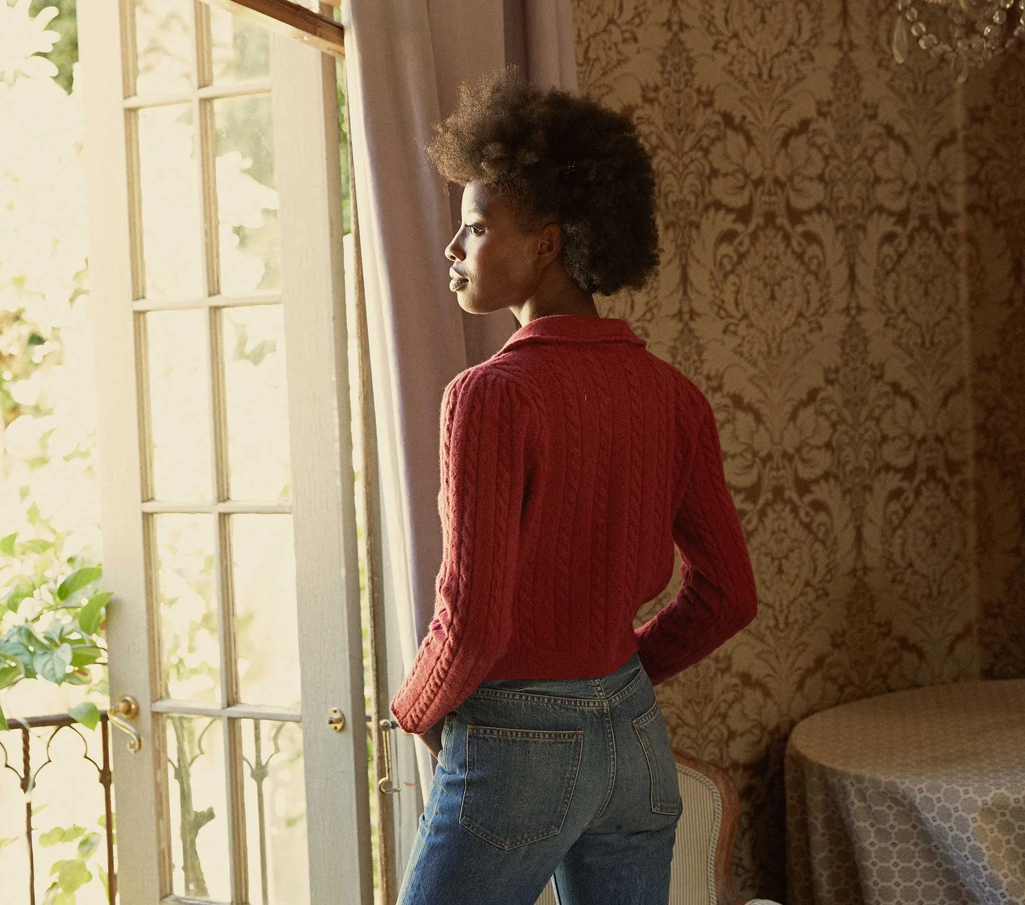 HMD -- POSEY CARDIGAN SWEATER -- BEETROOT sold by Doen product image thumbnail 3