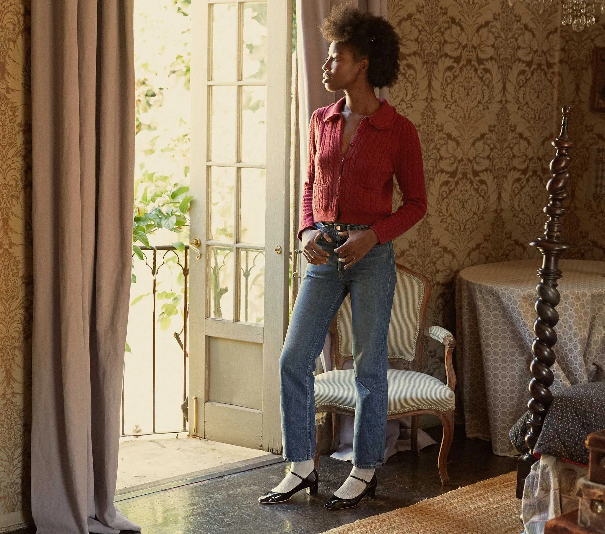 HMD -- POSEY CARDIGAN SWEATER -- BEETROOT sold by Doen product image thumbnail 4