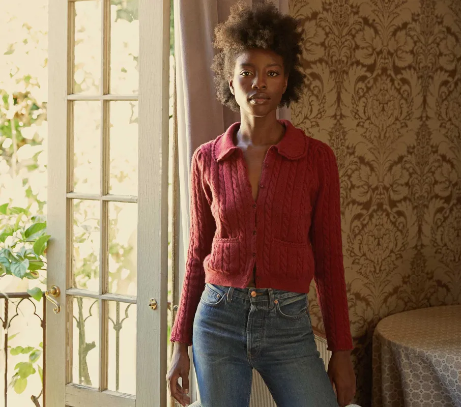 HMD -- POSEY CARDIGAN SWEATER -- BEETROOT made by Doen