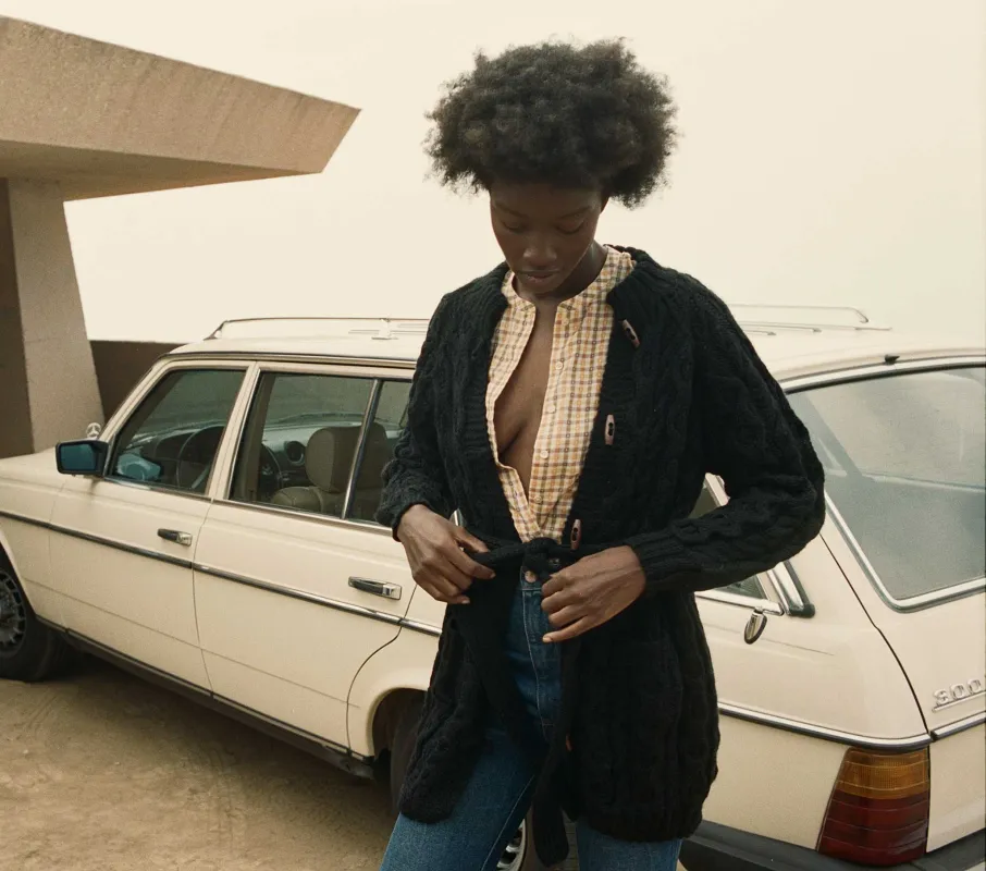 HMD -- BRIGHTON CARDIGAN SWEATER -- BLACK sold by Doen