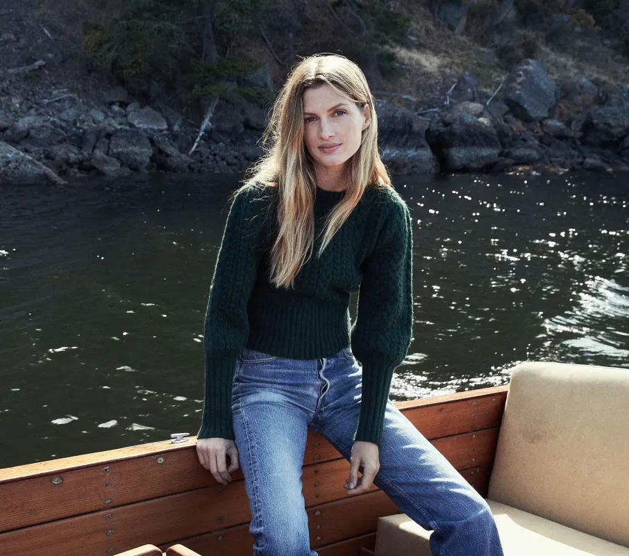 HMD -- MULBERRY SWEATER -- DEEP FOREST sold by Doen