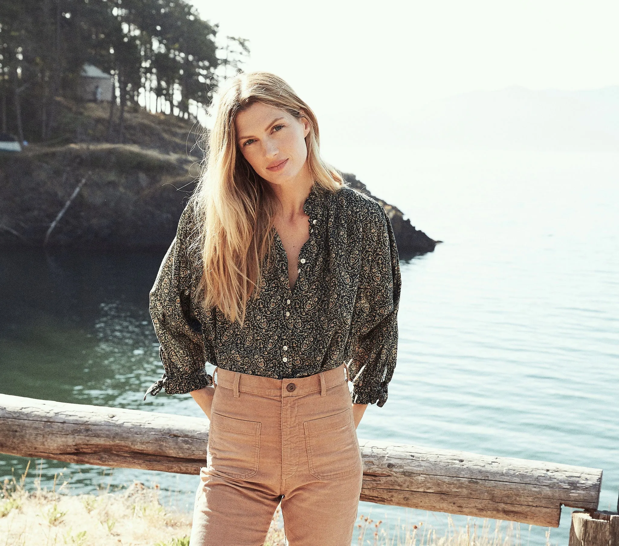 HMD -- ROSE TOP -- BOTANICAL GREEN PRAIRIE PAISLEY sold by Doen product image thumbnail 4