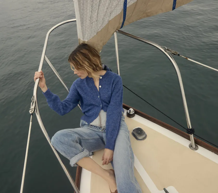 HMD -- PETRA CARDIGAN -- BLUE DUSK sold by Doen