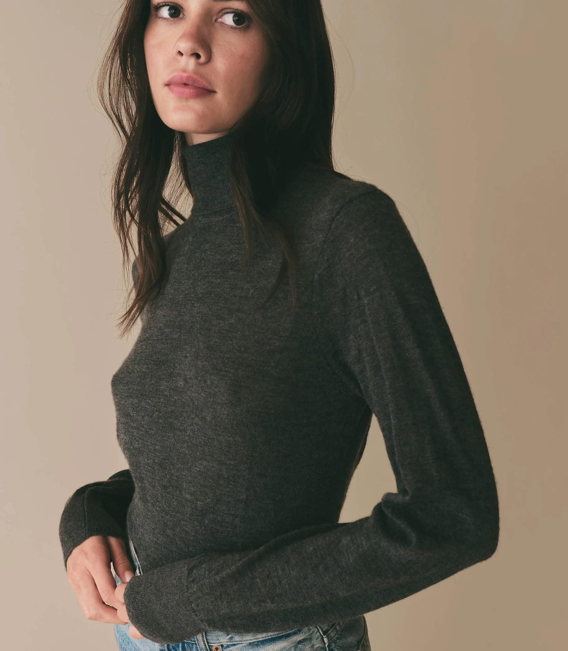 HMD -- ATTA TURTLENECK -- HEATHER CHARCOAL sold by Doen
