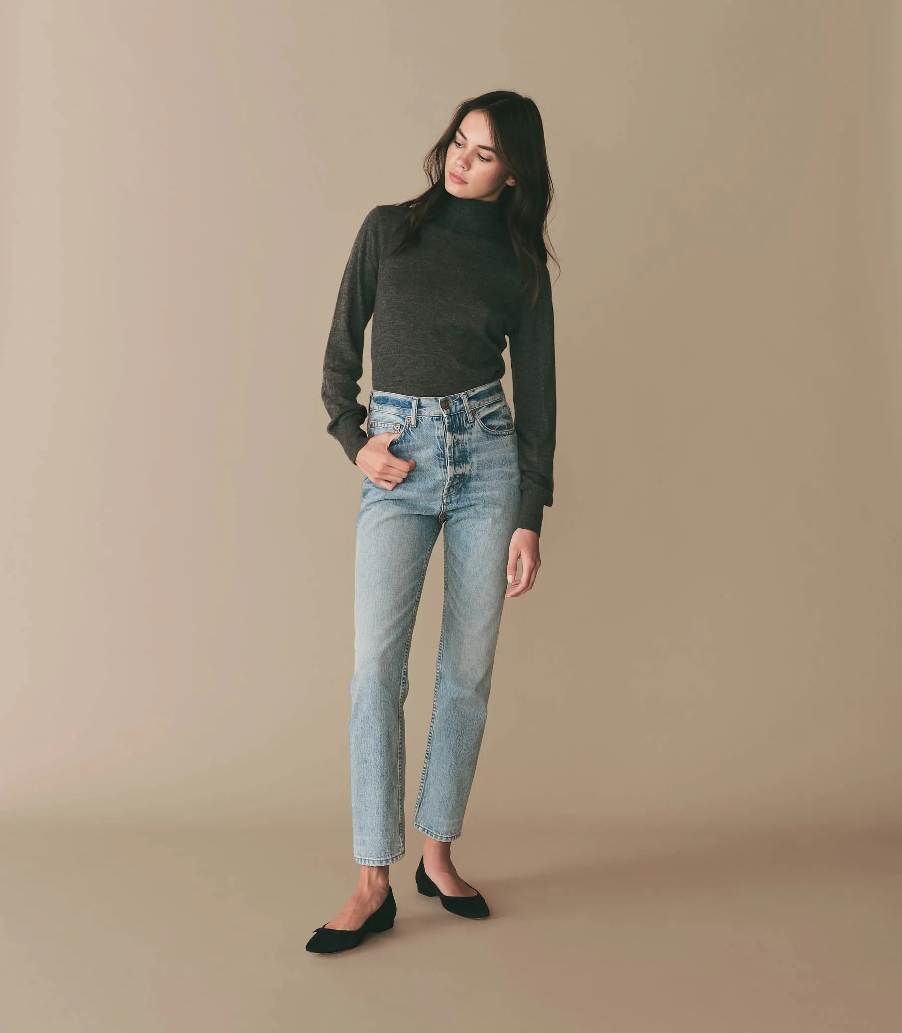 HMD -- ATTA TURTLENECK -- HEATHER CHARCOAL sold by Doen product image thumbnail 3