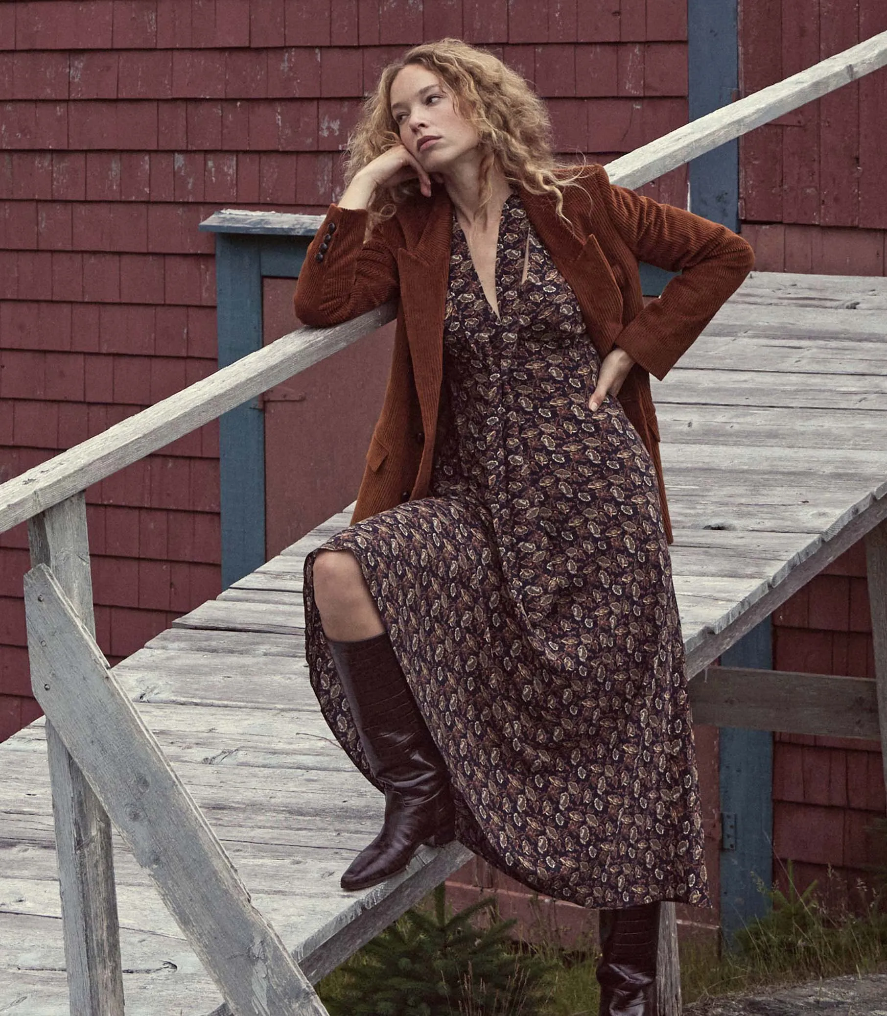 HMD -- CHANSON DRESS -- NAVY ARBOR ROSE FLORAL sold by Doen product image thumbnail 2