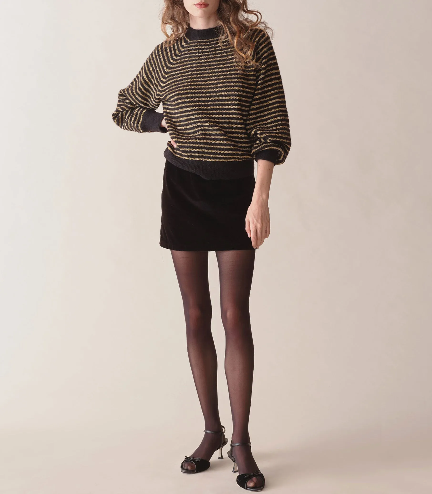 HMD -- MARSENA SWEATER -- BLACK AND GOLD sold by Doen product image thumbnail 2