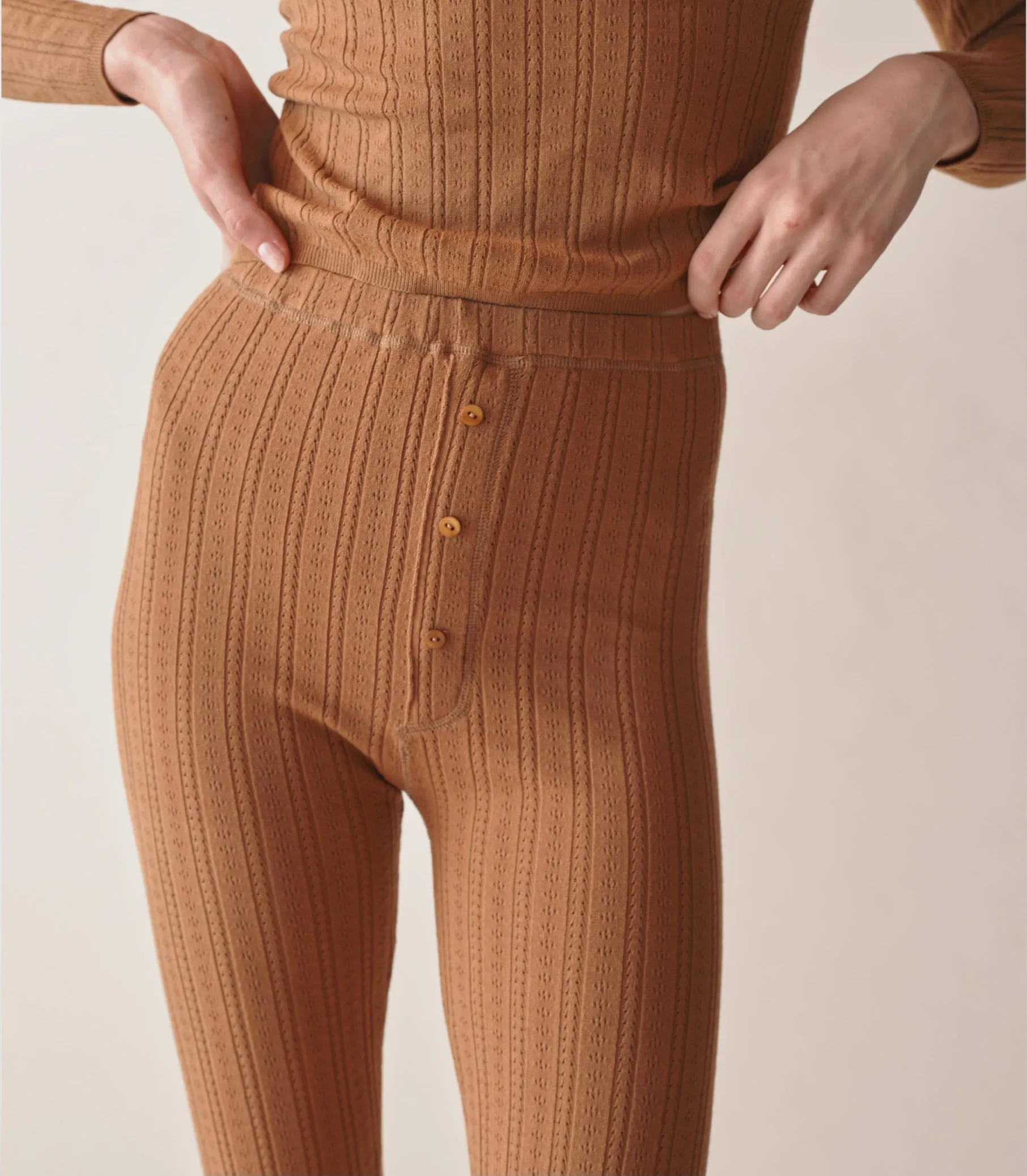 HMD -- LETO KNIT PANT -- TOASTED PECAN sold by Doen