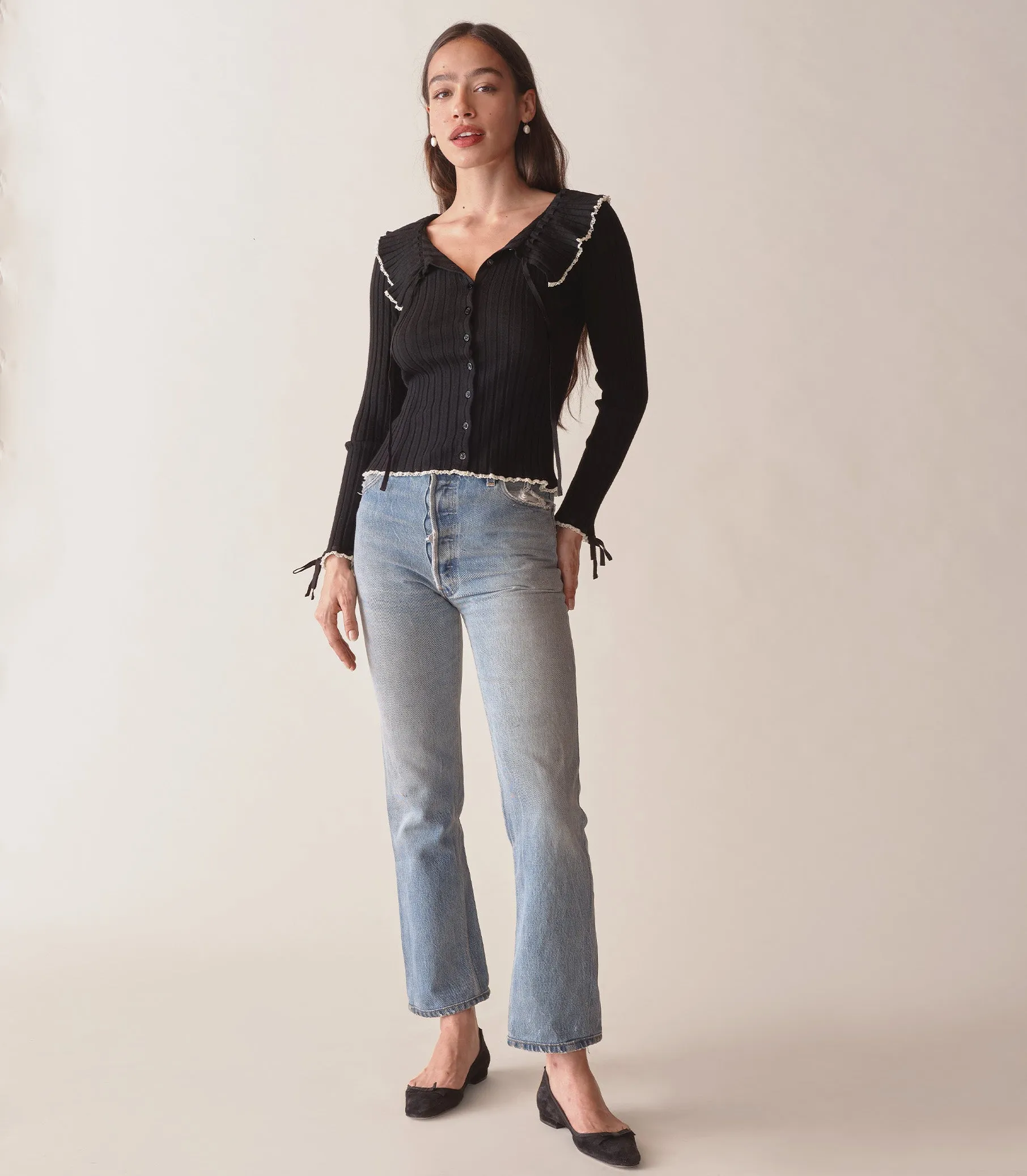 HMD -- EMMANUELLE CARDIGAN -- BLACK sold by Doen