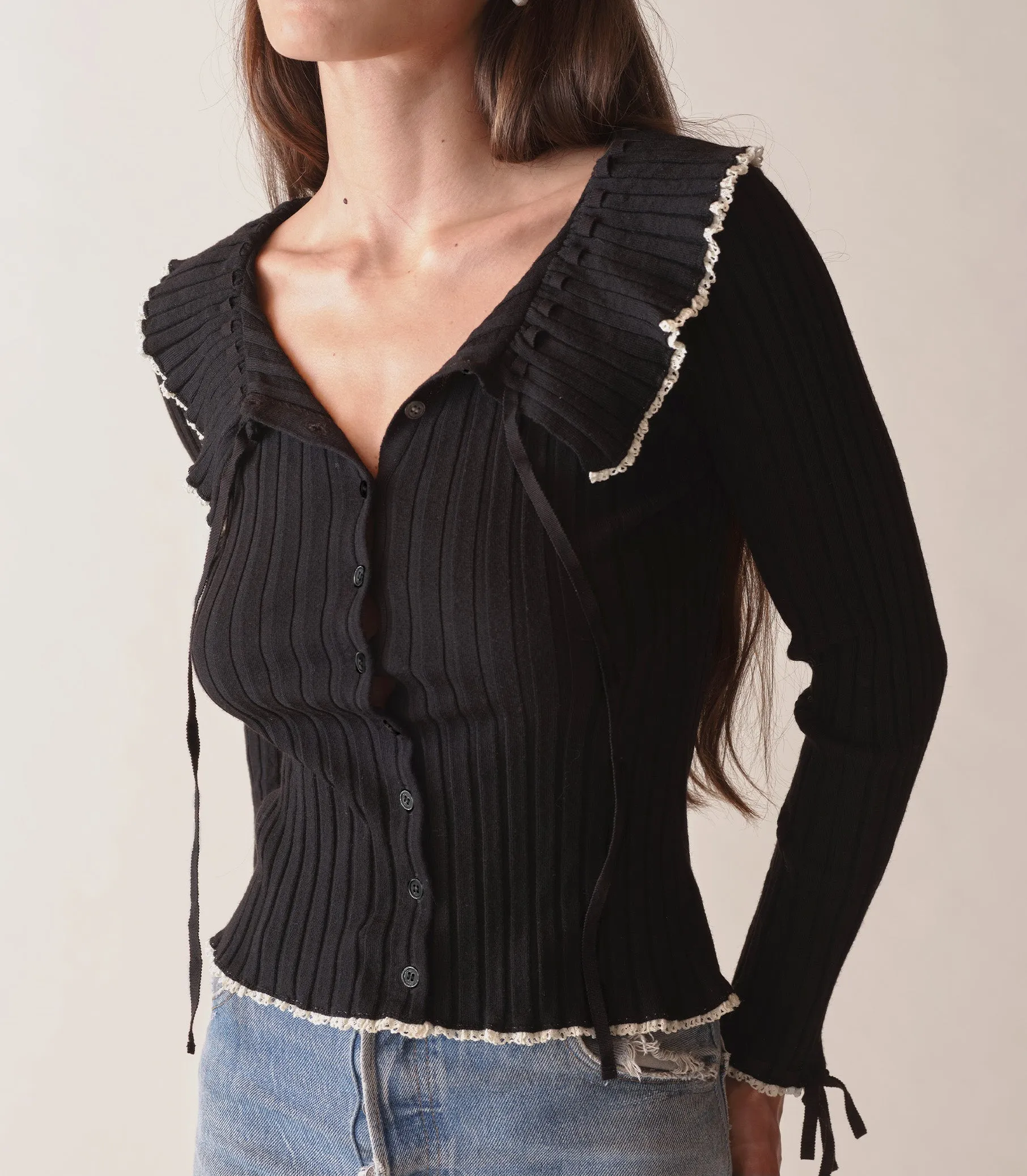 HMD -- EMMANUELLE CARDIGAN -- BLACK sold by Doen product image thumbnail 3