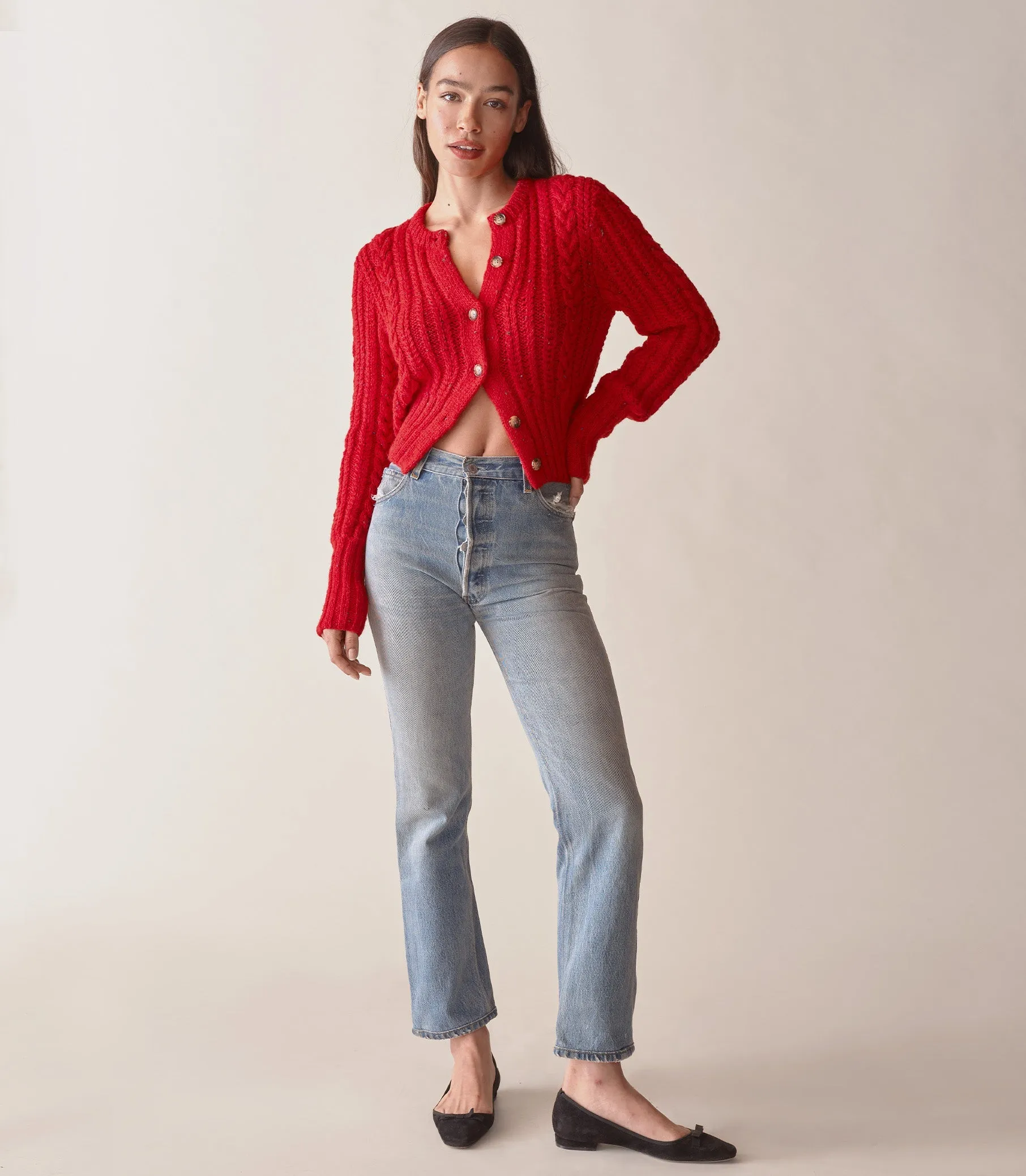HMD -- AUDREY CARDIGAN -- RED SUMAC sold by Doen product image thumbnail 5