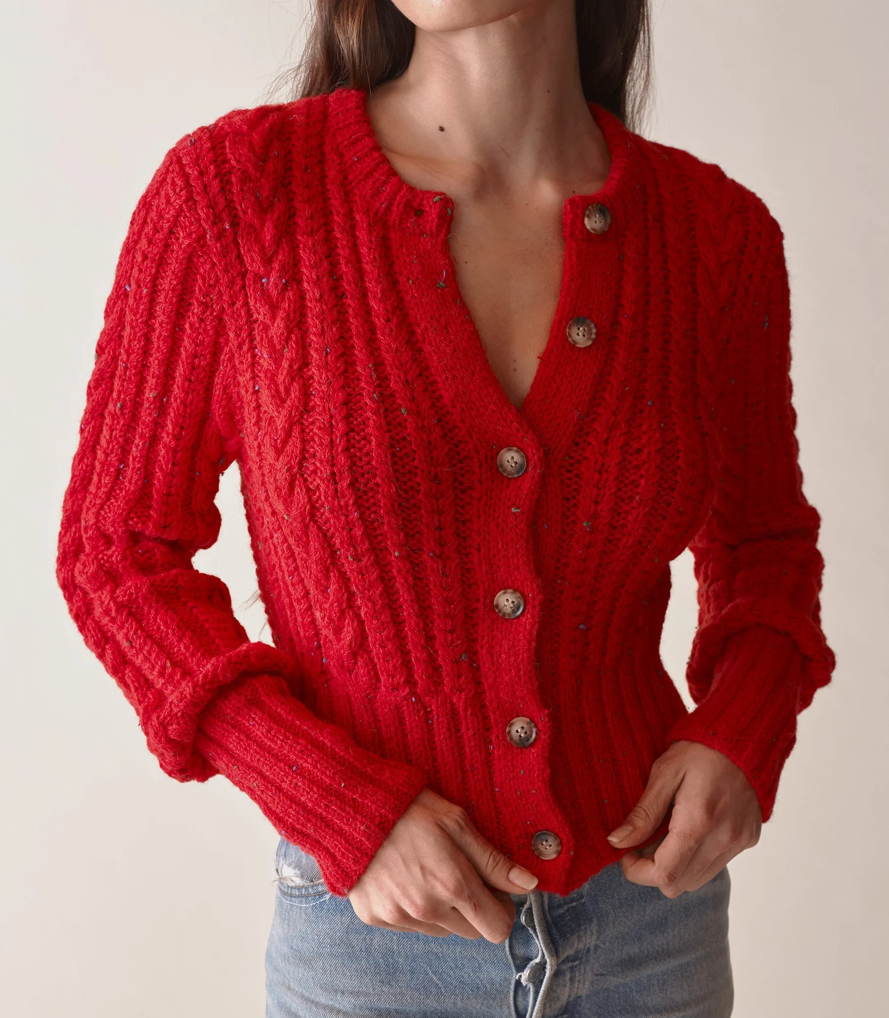 HMD -- AUDREY CARDIGAN -- RED SUMAC sold by Doen product image thumbnail 4