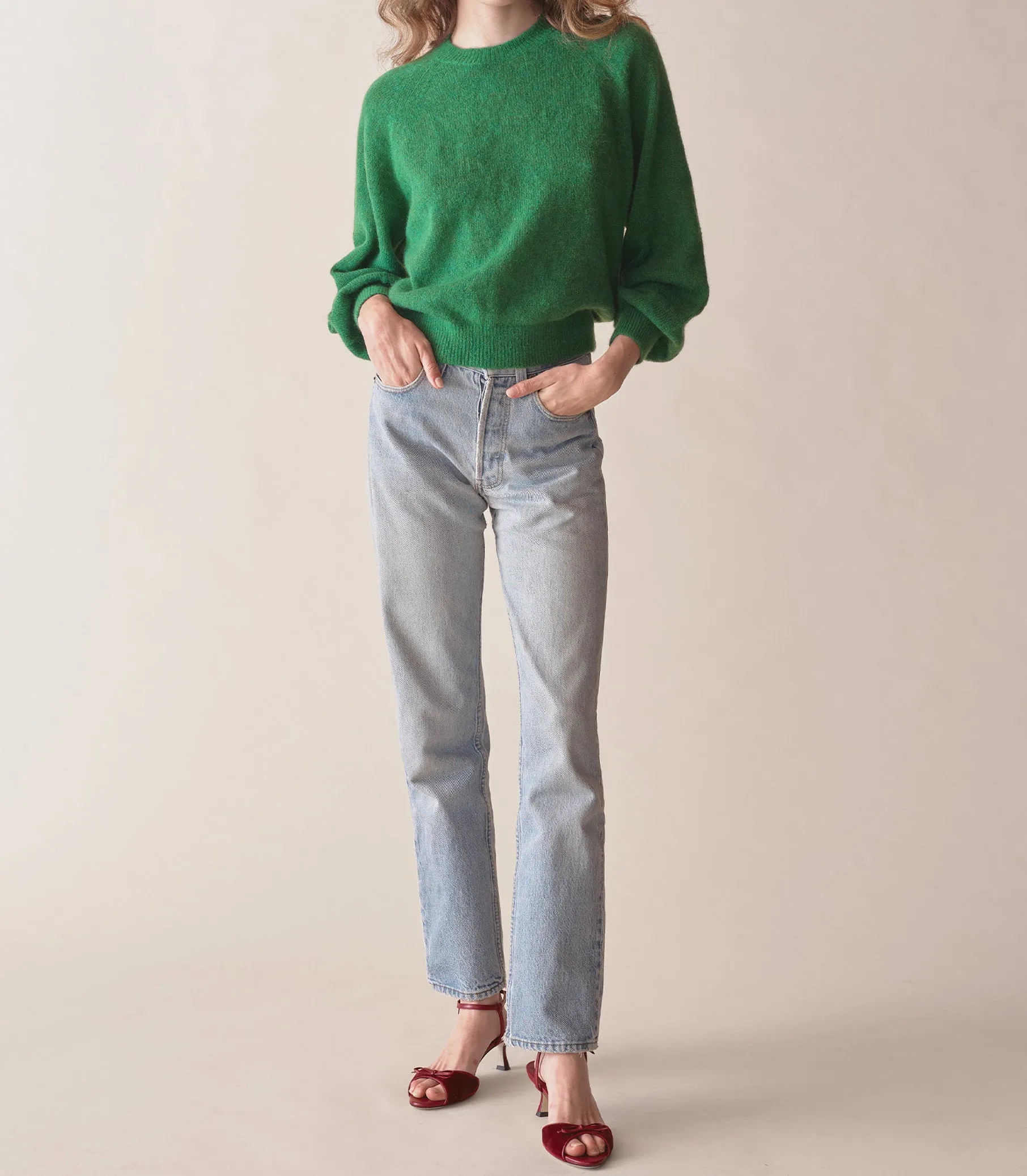 HMD -- MARSENA SWEATER -- EVERGREEN sold by Doen