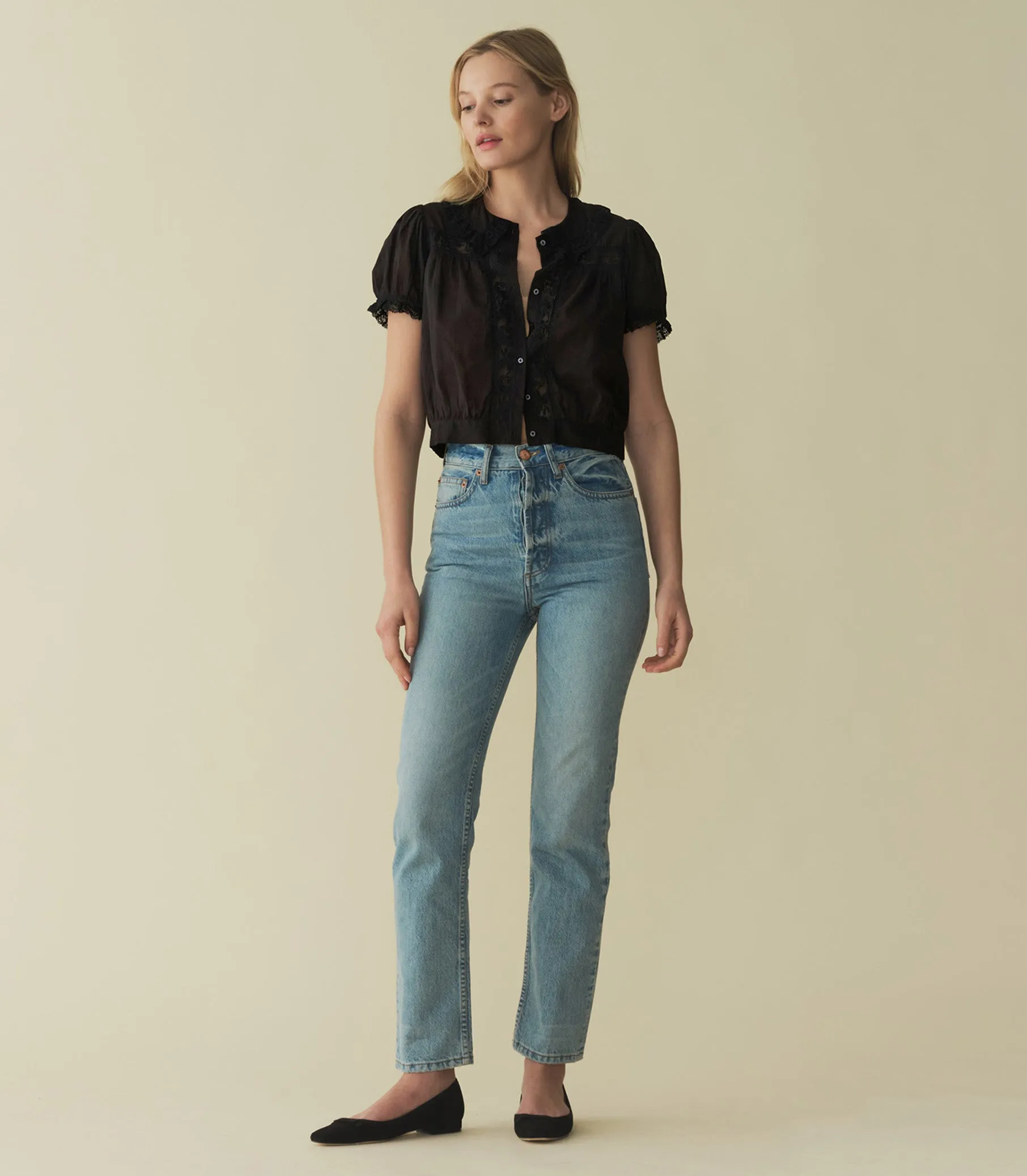 HMD -- SKYLARK TOP -- BLACK sold by Doen product image thumbnail 4