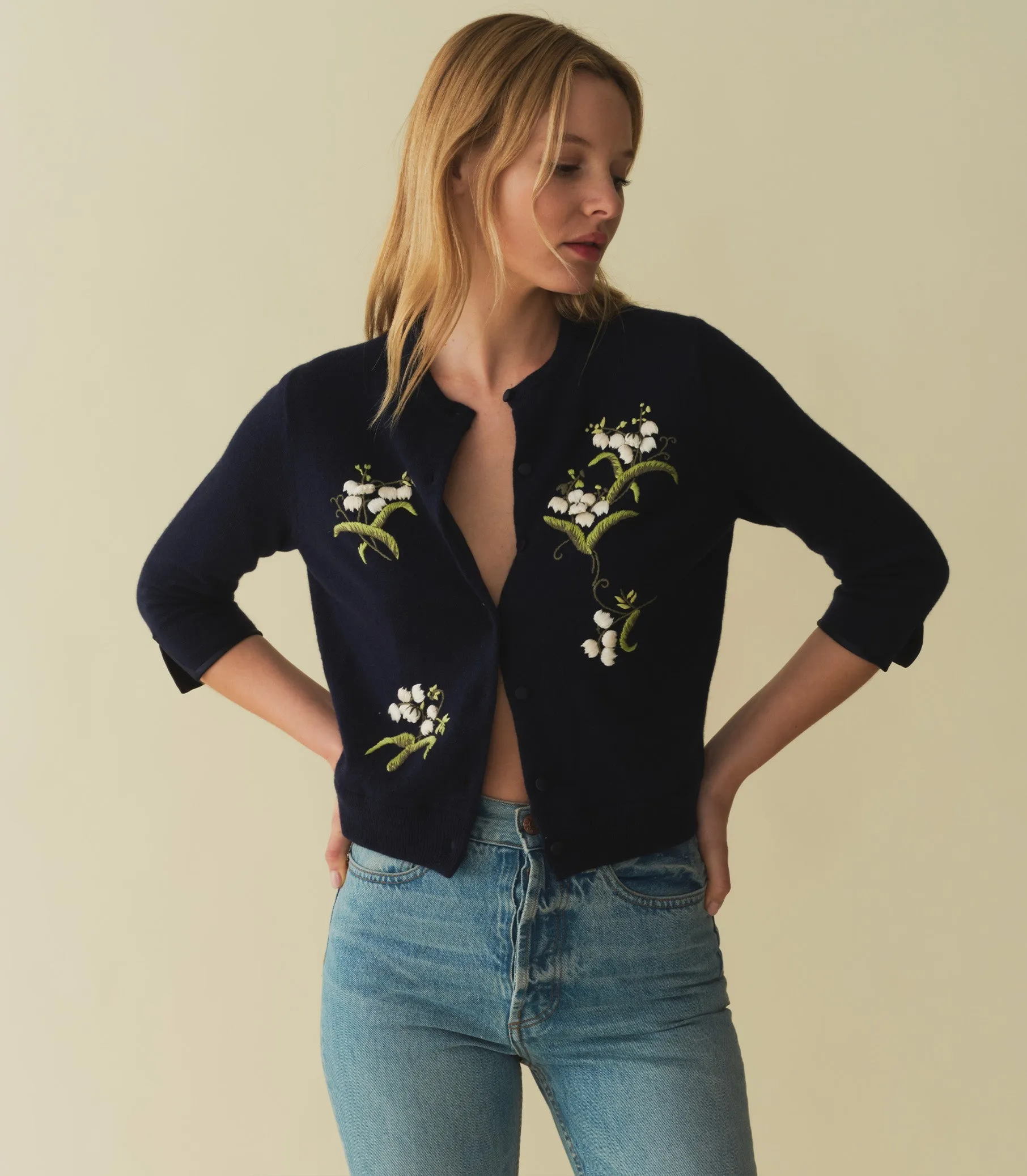 HMD -- TERESA CARDIGAN -- NAVY sold by Doen product image thumbnail 3