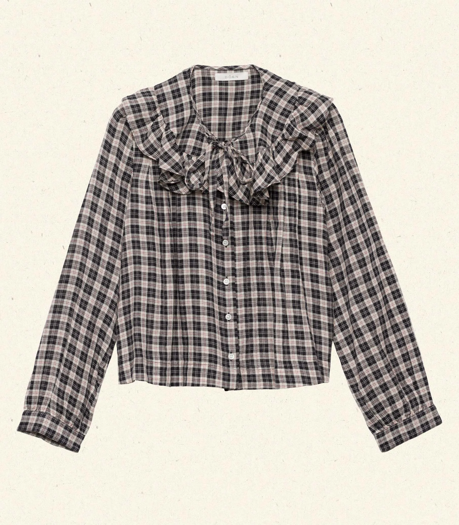 HMD -- JOELLE TOP -- NAVY COUNTRYSIDE PLAID sold by Doen product image thumbnail 5