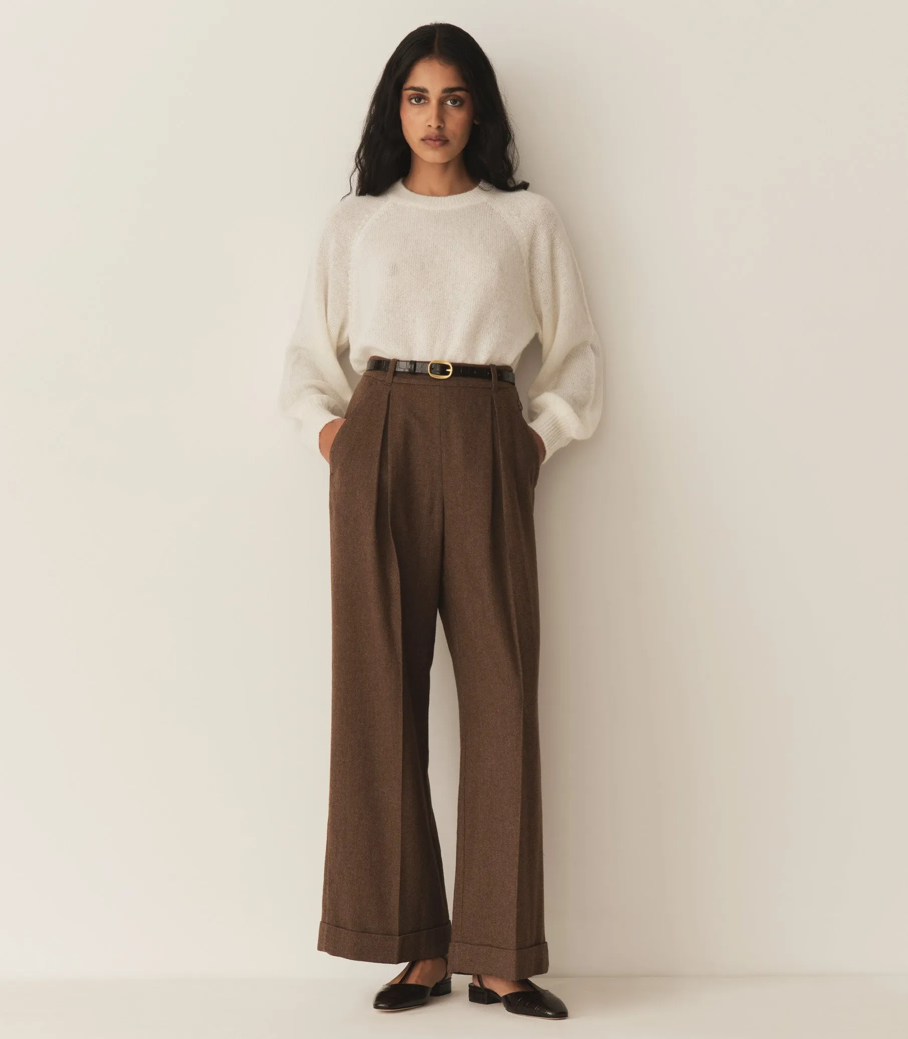 HMD -- LAWRENCE PANT -- BROWN HERRINGBONE sold by Doen product image thumbnail 4