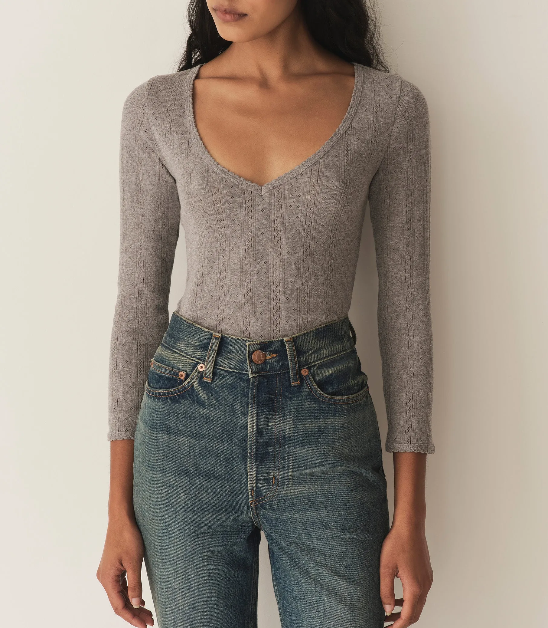 HMD -- CILLA TEE -- HEATHER GREY sold by Doen