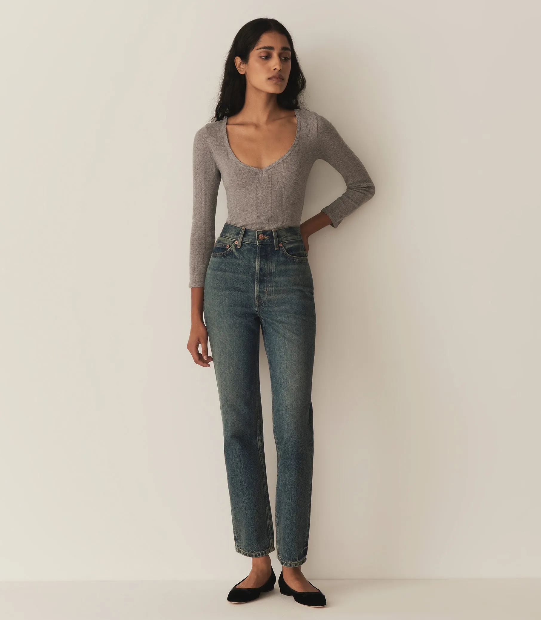 HMD -- CILLA TEE -- HEATHER GREY sold by Doen product image thumbnail 2