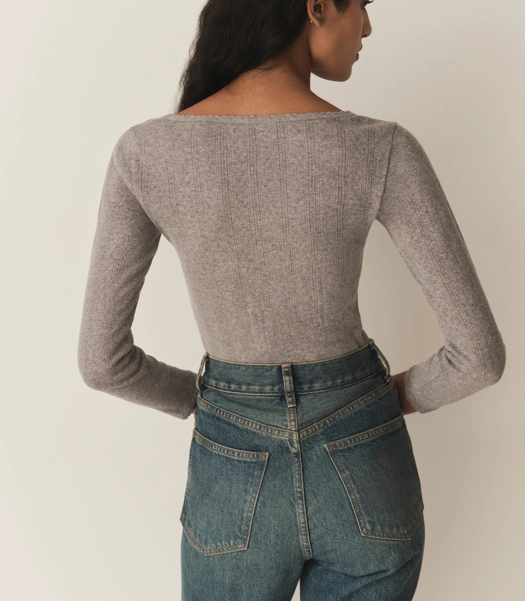 HMD -- CILLA TEE -- HEATHER GREY sold by Doen product image thumbnail 3