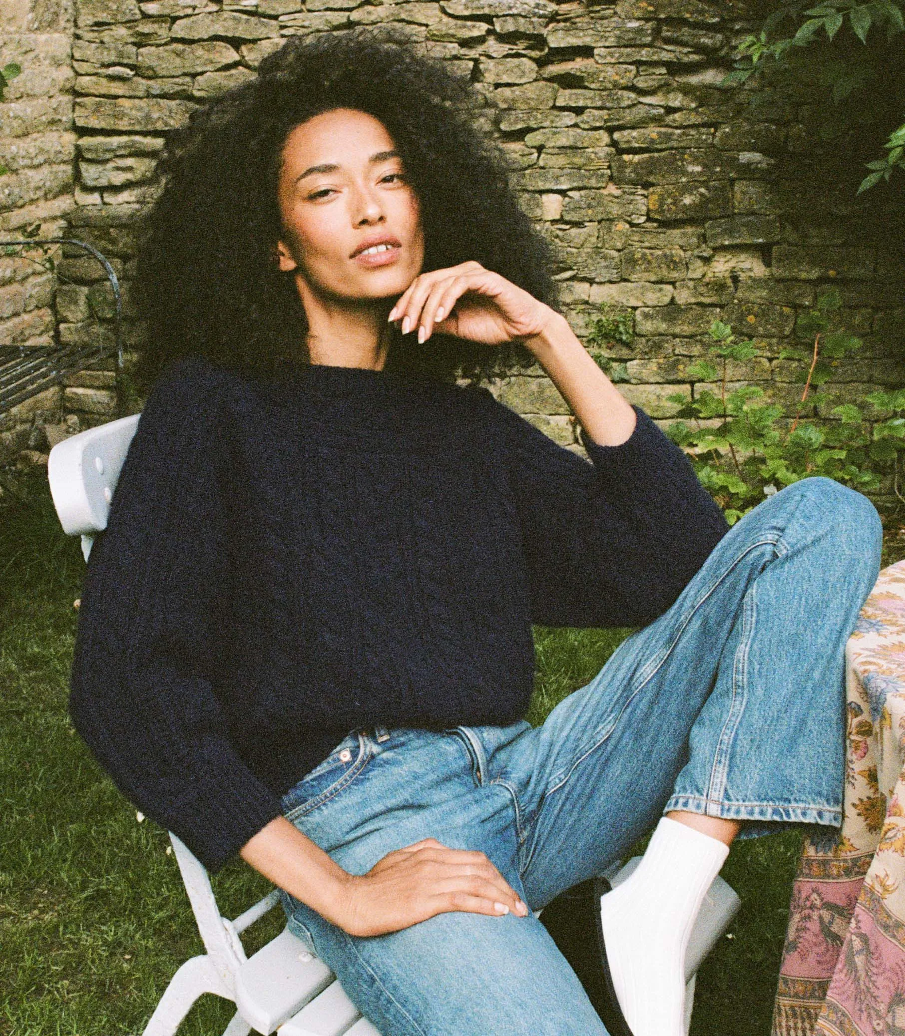 HMD -- CRESSIDA CASHMERE SWEATER -- NAVY sold by Doen