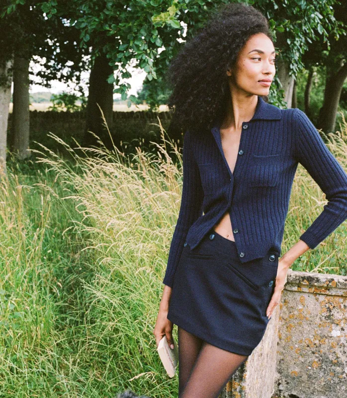 HMD -- HARRINGTON CARDIGAN -- NAVY sold by Doen