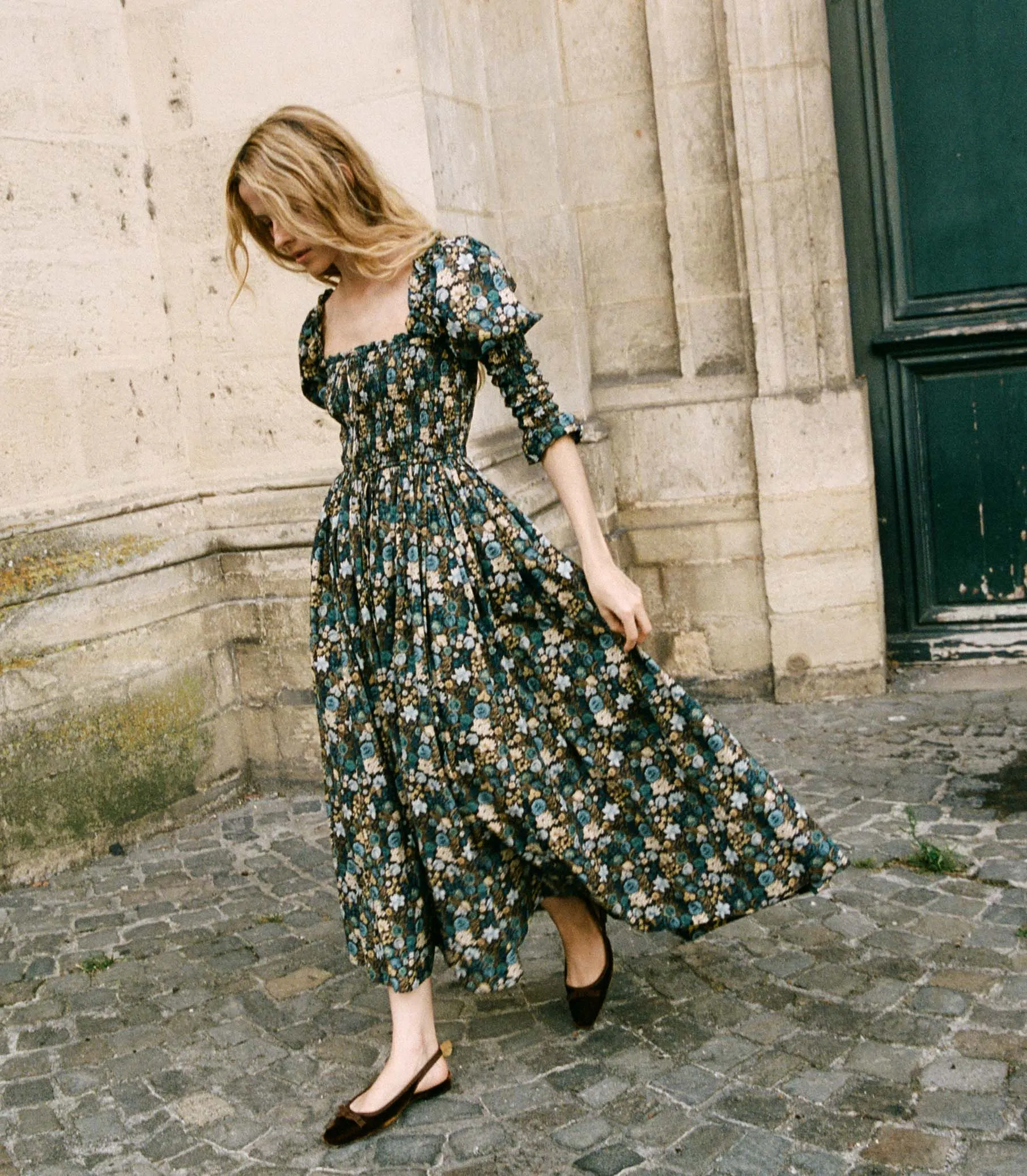 HMD -- BIJOU DRESS -- BLEU ARBOR FLORAL sold by Doen product image thumbnail 2