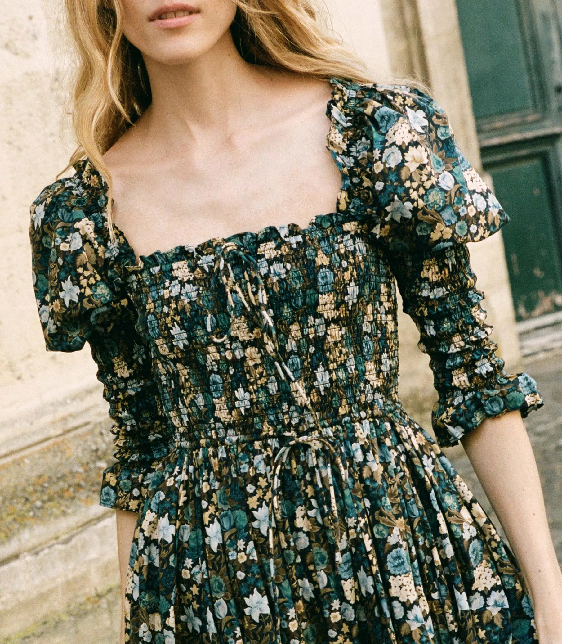 HMD -- BIJOU DRESS -- BLEU ARBOR FLORAL sold by Doen product image thumbnail 3