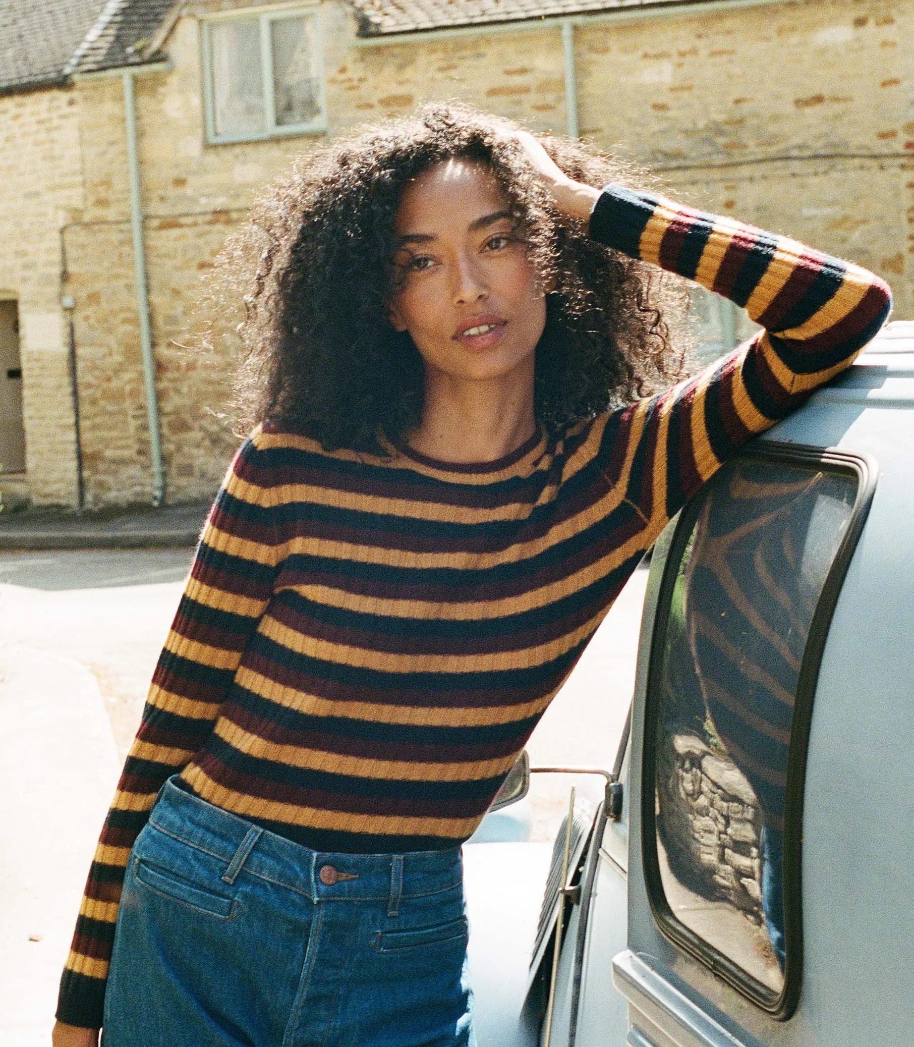 HMD -- HYERES CASHMERE SWEATER -- CARRINGTON STRIPE sold by Doen