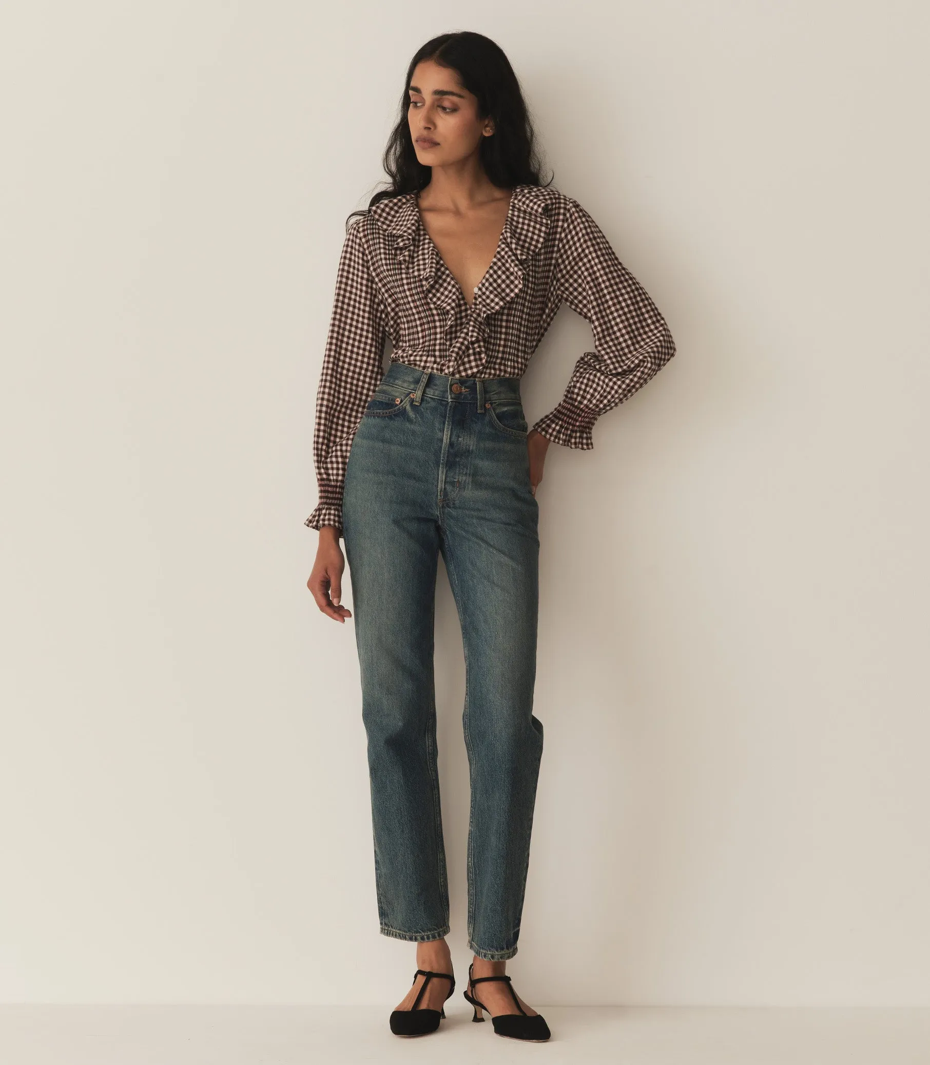 HMD -- HARDY TOP -- DELPHINE PLAID sold by Doen product image thumbnail 3