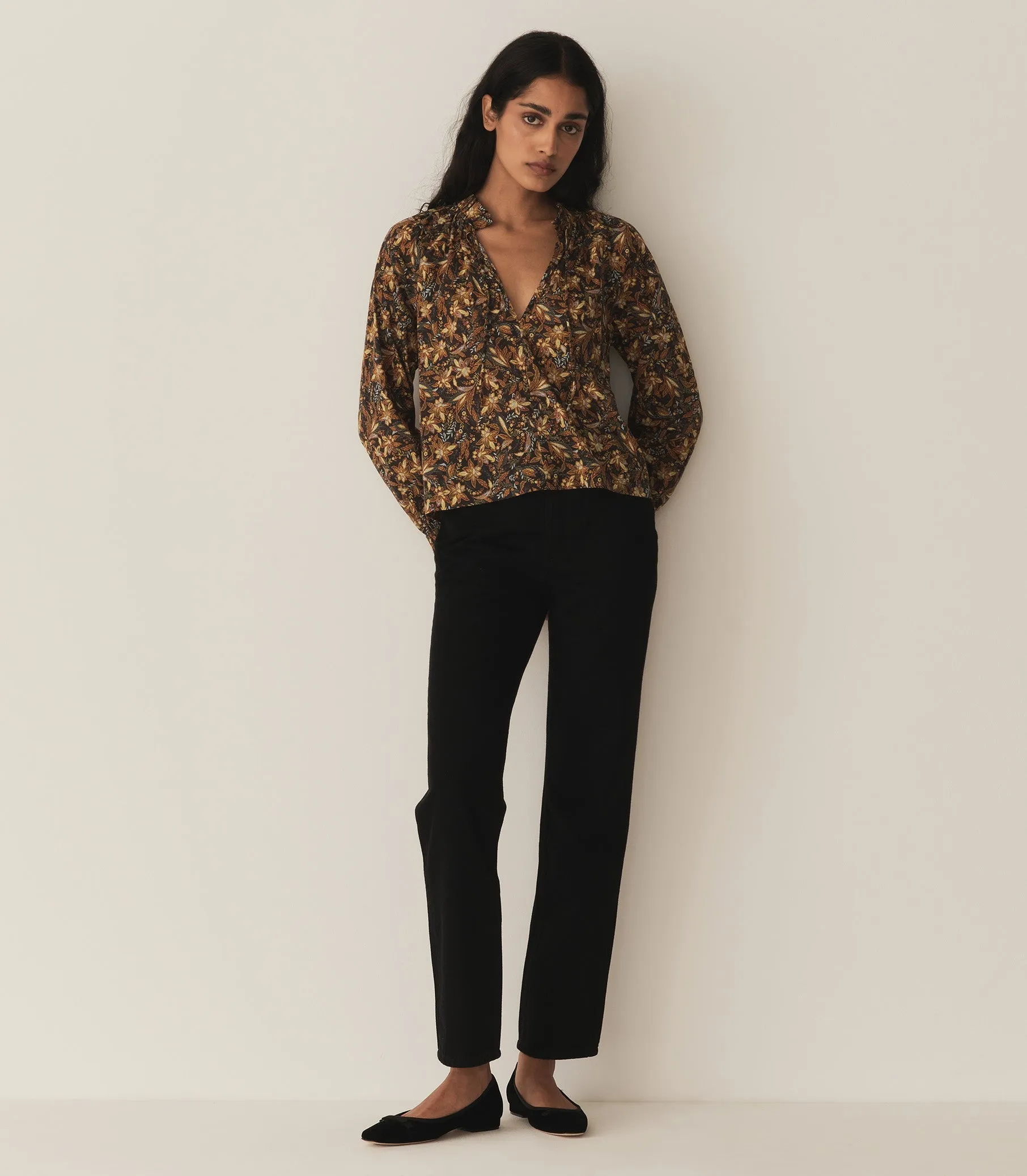 HMD -- JUNA TOP -- NOIR NARCISSUS FLORAL sold by Doen product image thumbnail 3