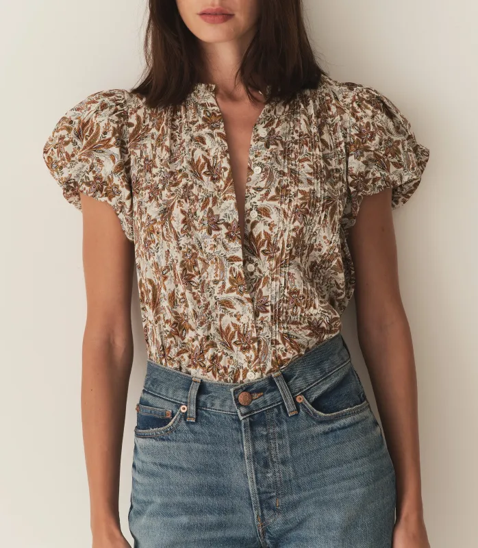 HMD -- MILLIE TOP -- BLANC NARCISSUS FLORAL sold by Doen