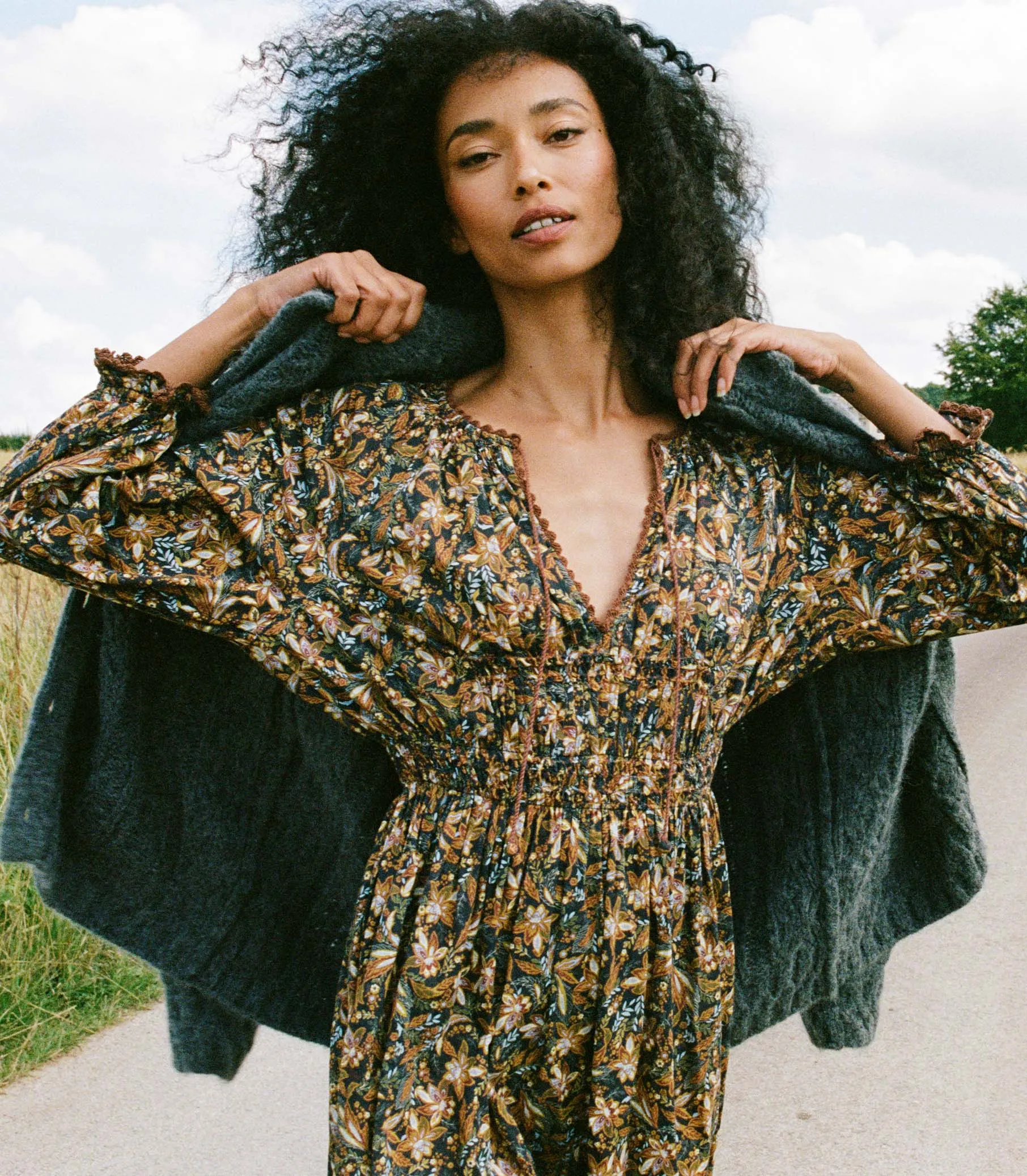 HMD -- DELFINA DRESS -- NOIR NARCISSUS FLORAL sold by Doen product image thumbnail 3