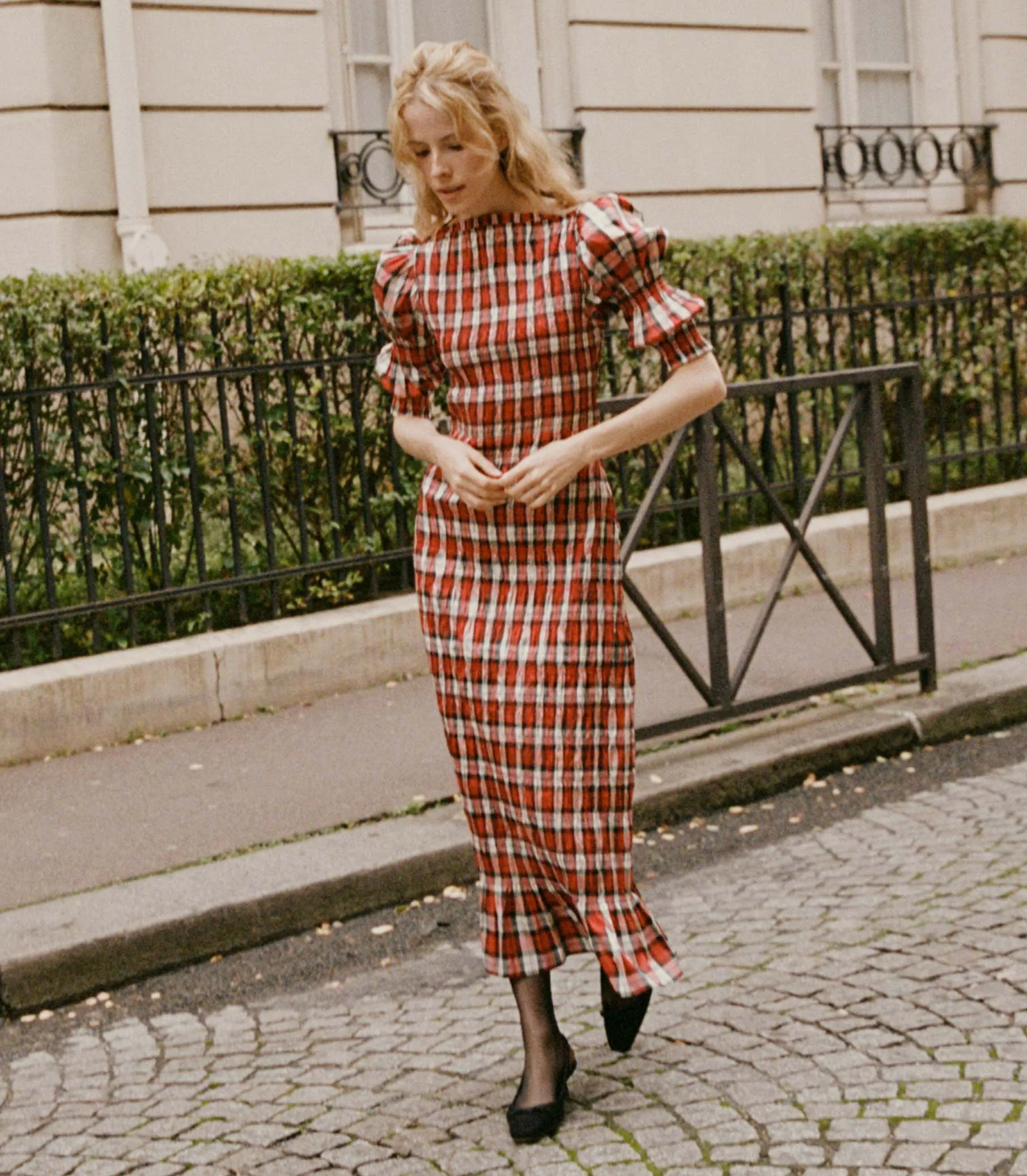 HMD -- RAQUELLA DRESS -- ROUGE ADALINE PLAID sold by Doen product image thumbnail 3