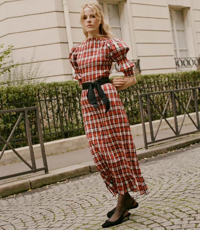 HMD -- RAQUELLA DRESS -- ROUGE ADALINE PLAID sold by Doen