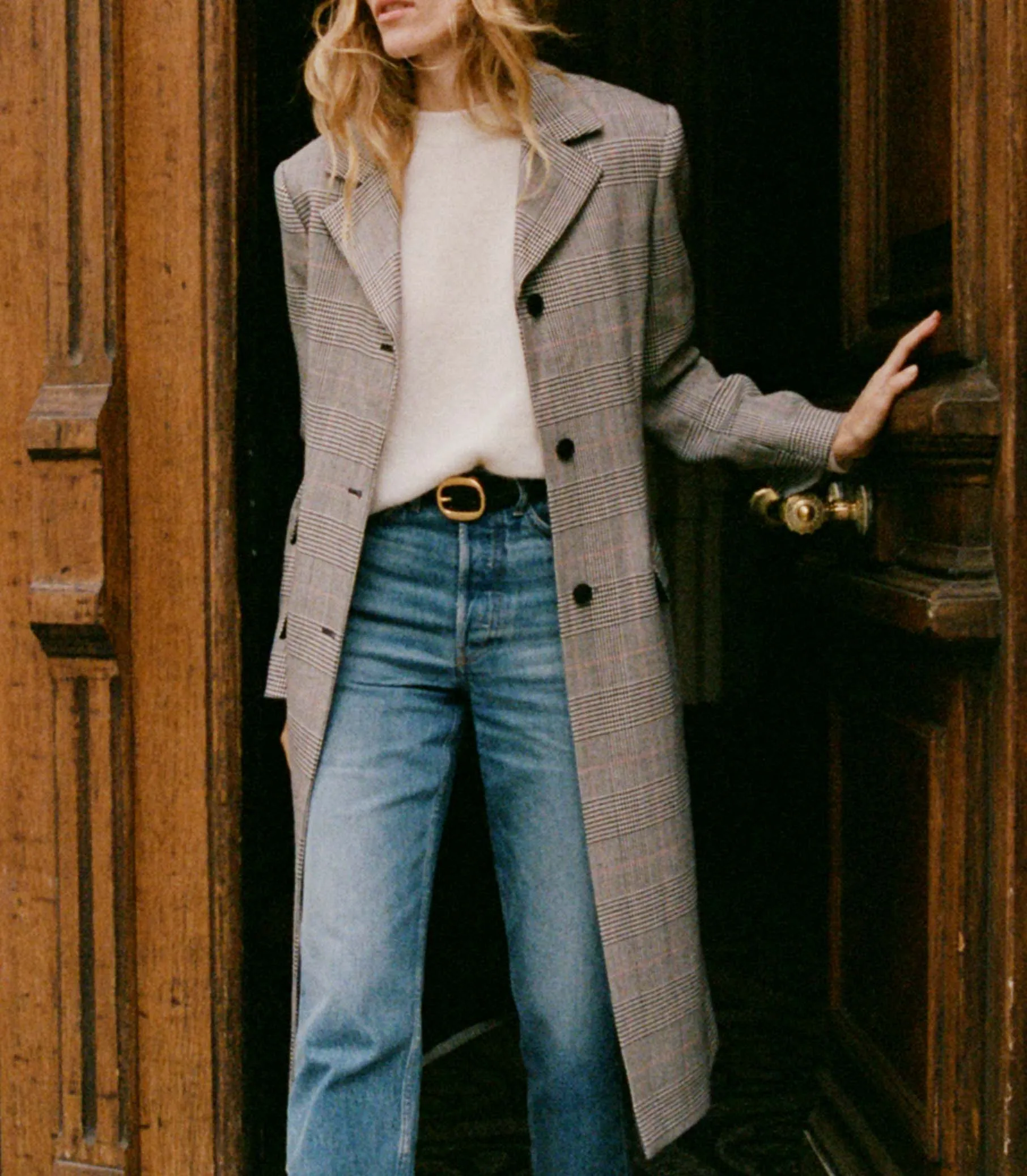 HMD -- BELLINGHAM COAT -- WICKHAM HOUNDSTOOTH PLAID sold by Doen