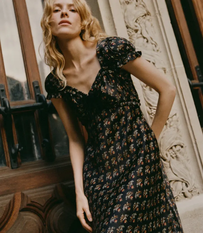 HMD -- MARYBELL DRESS -- DELPHINIUM FLORAL sold by Doen