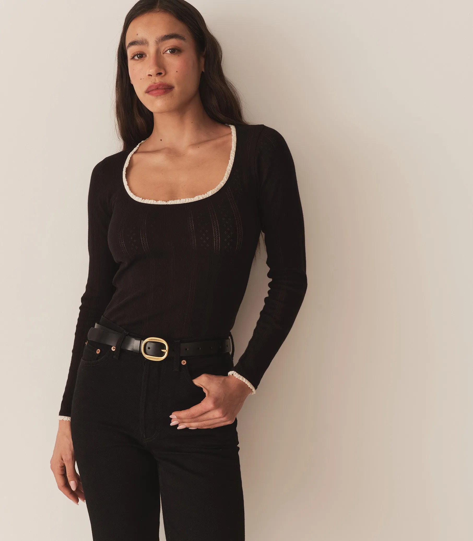 HMD -- ROMY TEE -- BLACK sold by Doen product image thumbnail 3