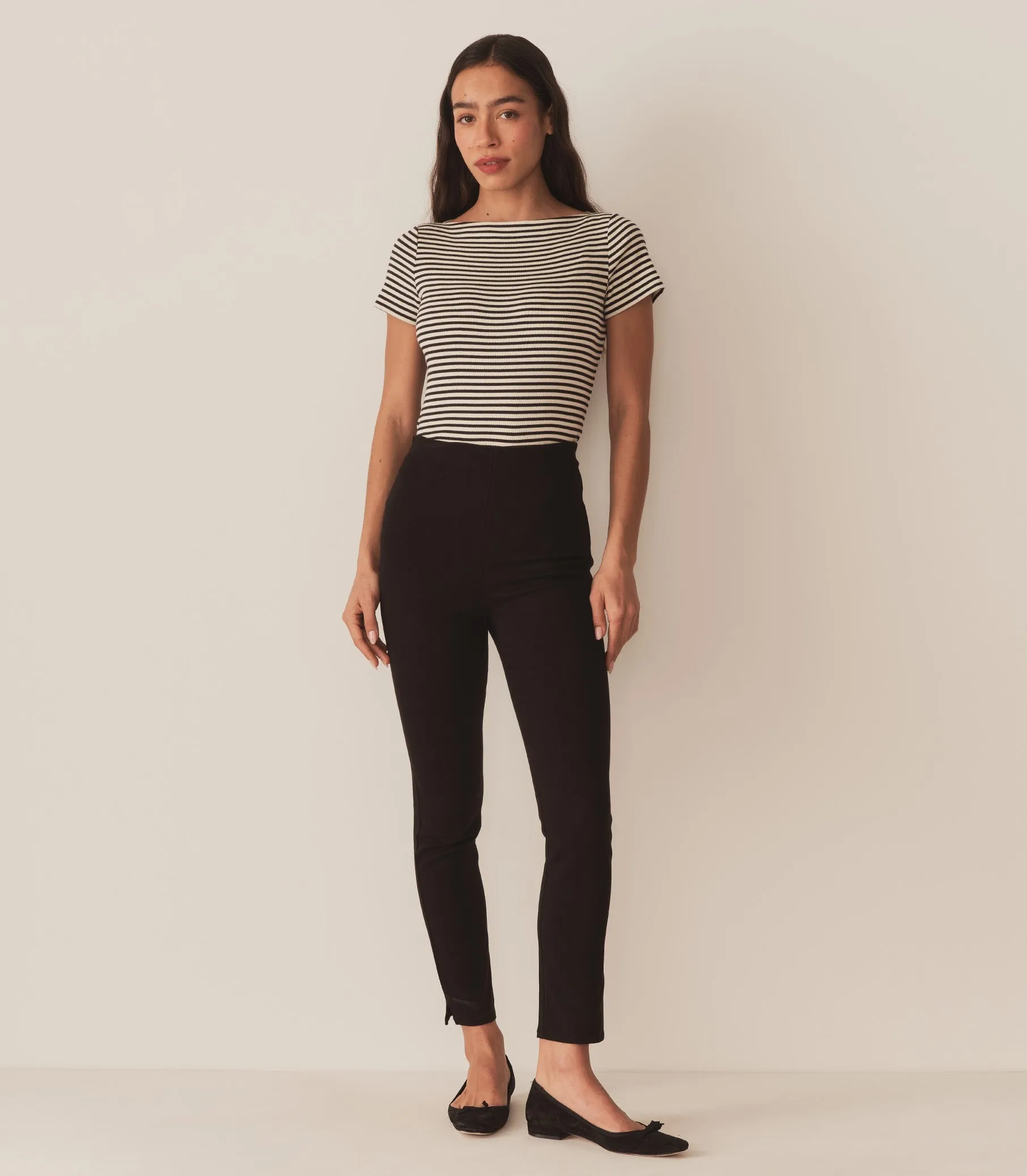 HMD -- PAULINE TEE -- BLACK VENETIA STRIPE sold by Doen product image thumbnail 2