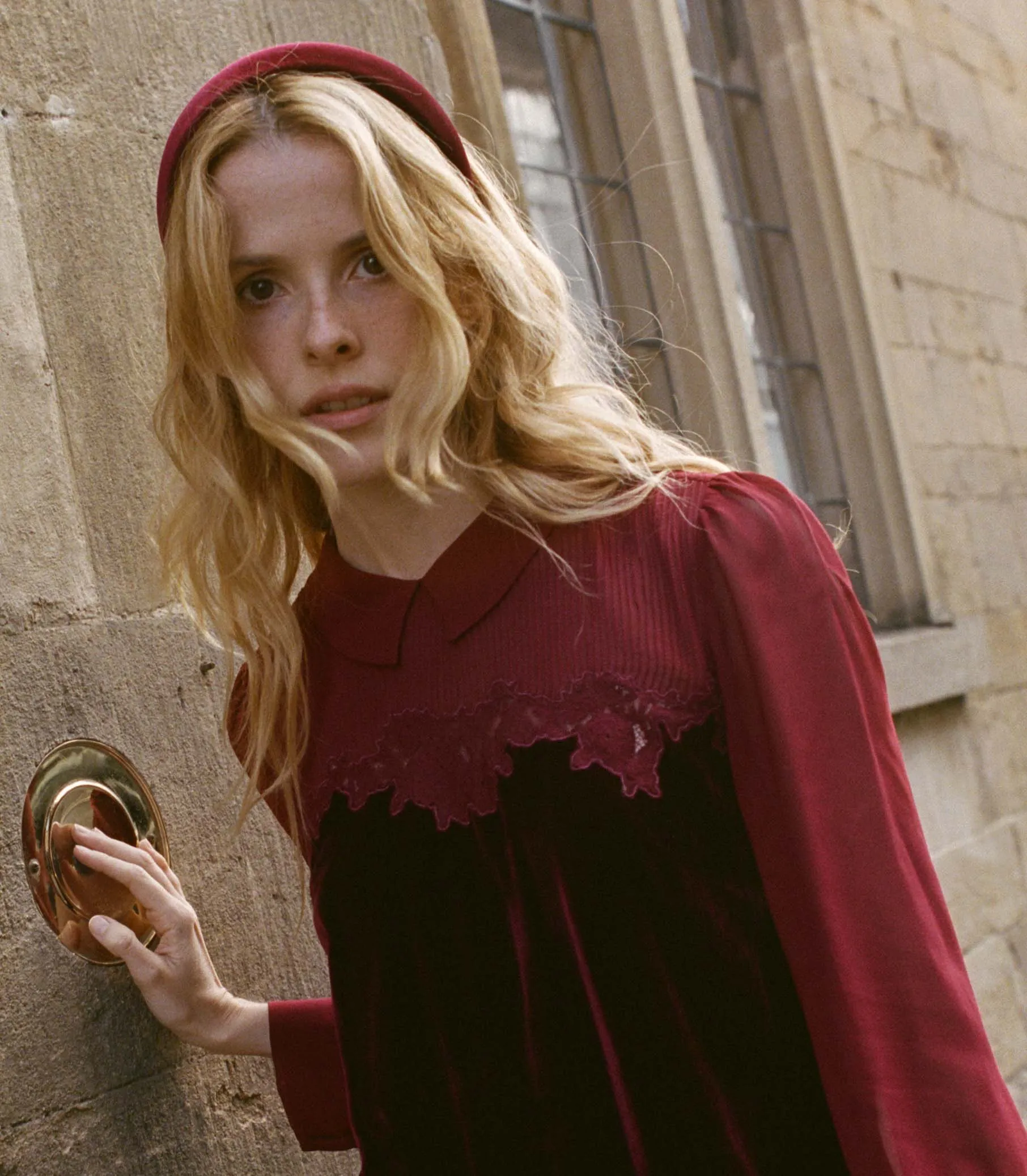 SESTRI HEADBAND -- CRIMSON VELVET sold by Doen product image thumbnail 4