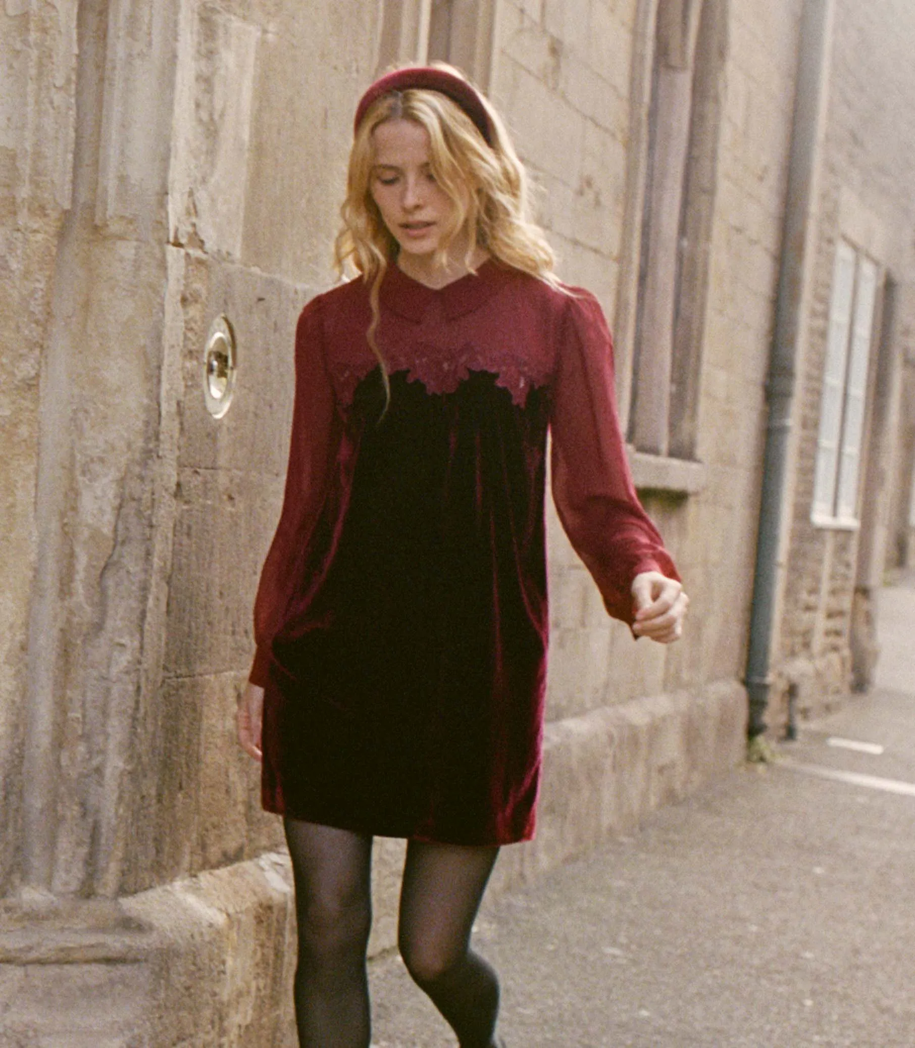 SESTRI HEADBAND -- CRIMSON VELVET sold by Doen